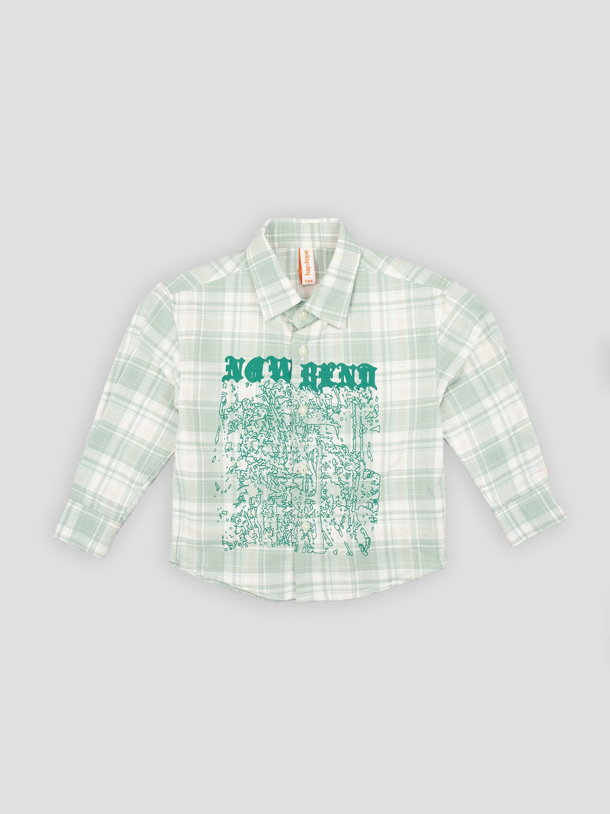 Hap&Hope Checked Graphic Print Full Sleeve Cotton Shirt for Boys