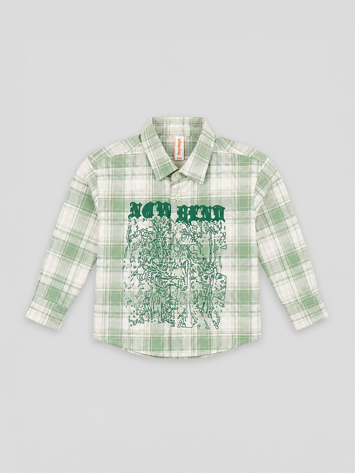 Hap & Hope Checked Graphic Print Full Sleeve Cotton Shirt for Boys