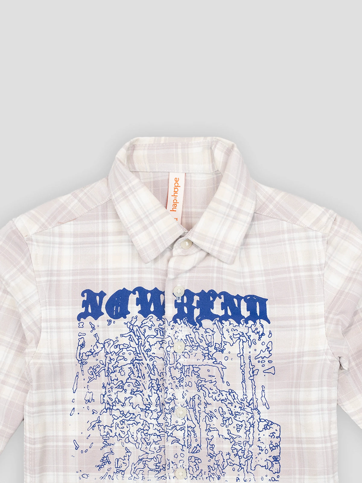 Hap&Hope Checked Graphic Print Full Sleeve Cotton Shirt for Boys