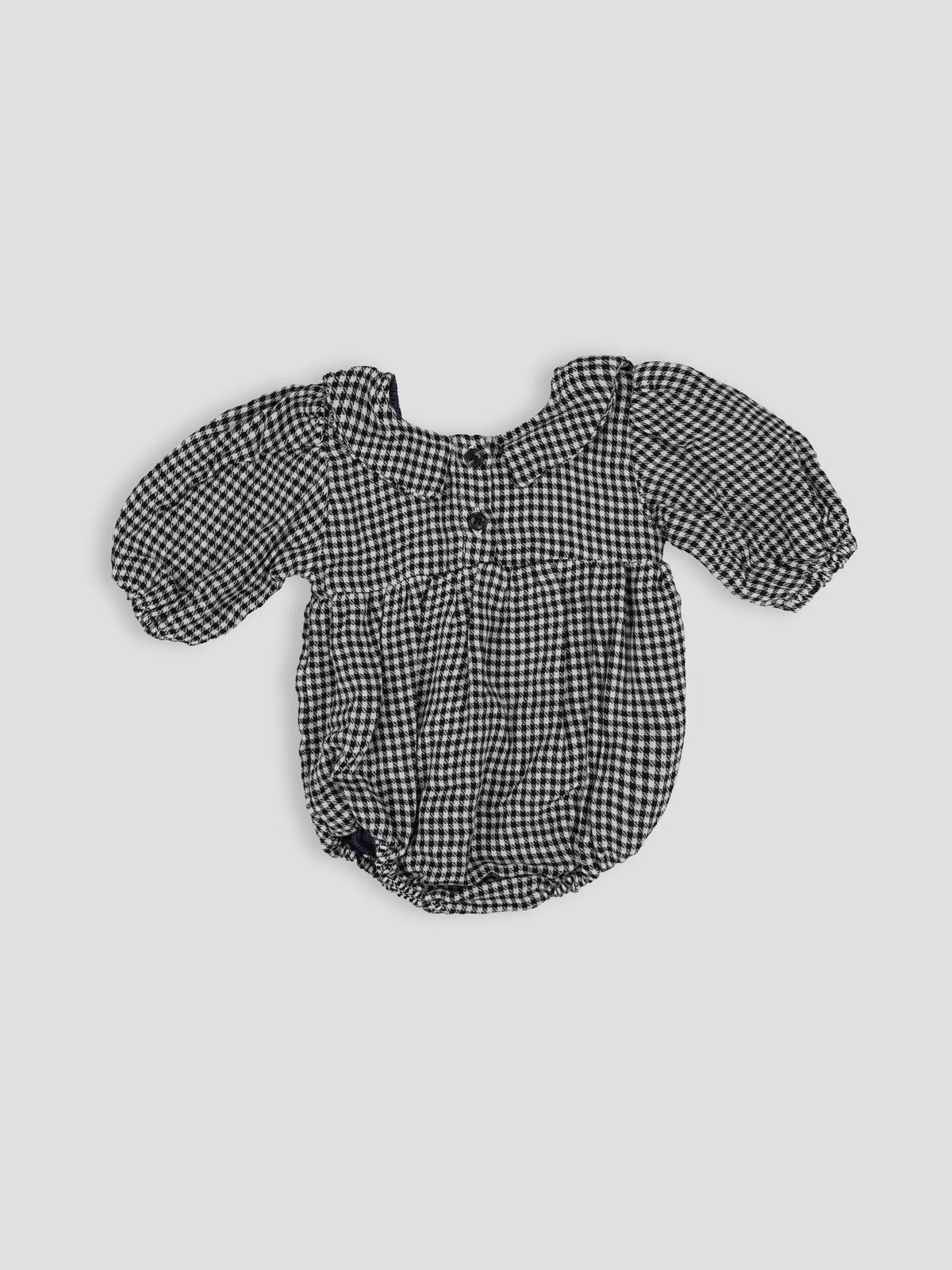 Hap & Hope Comfortable Checked Full Sleeve Romper For Baby Girls