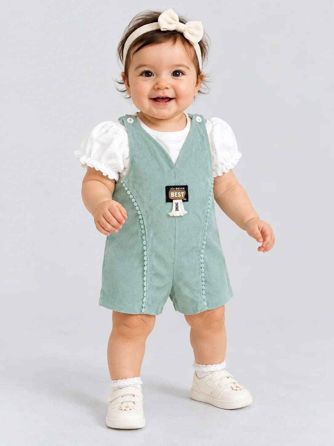 Hap & Hope  Corduroy Baba Suit For Baby Girls