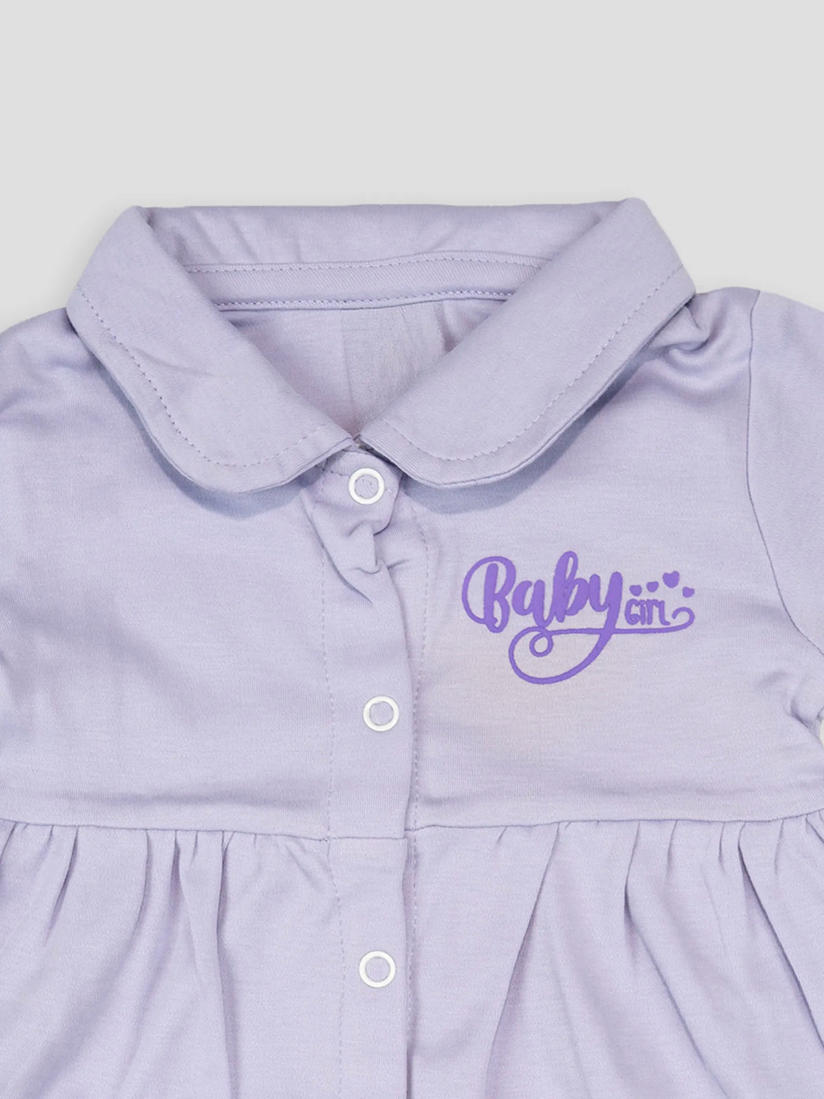 Hap & Hope  Cotton Collar Neck Button Front Frock For Baby Girls