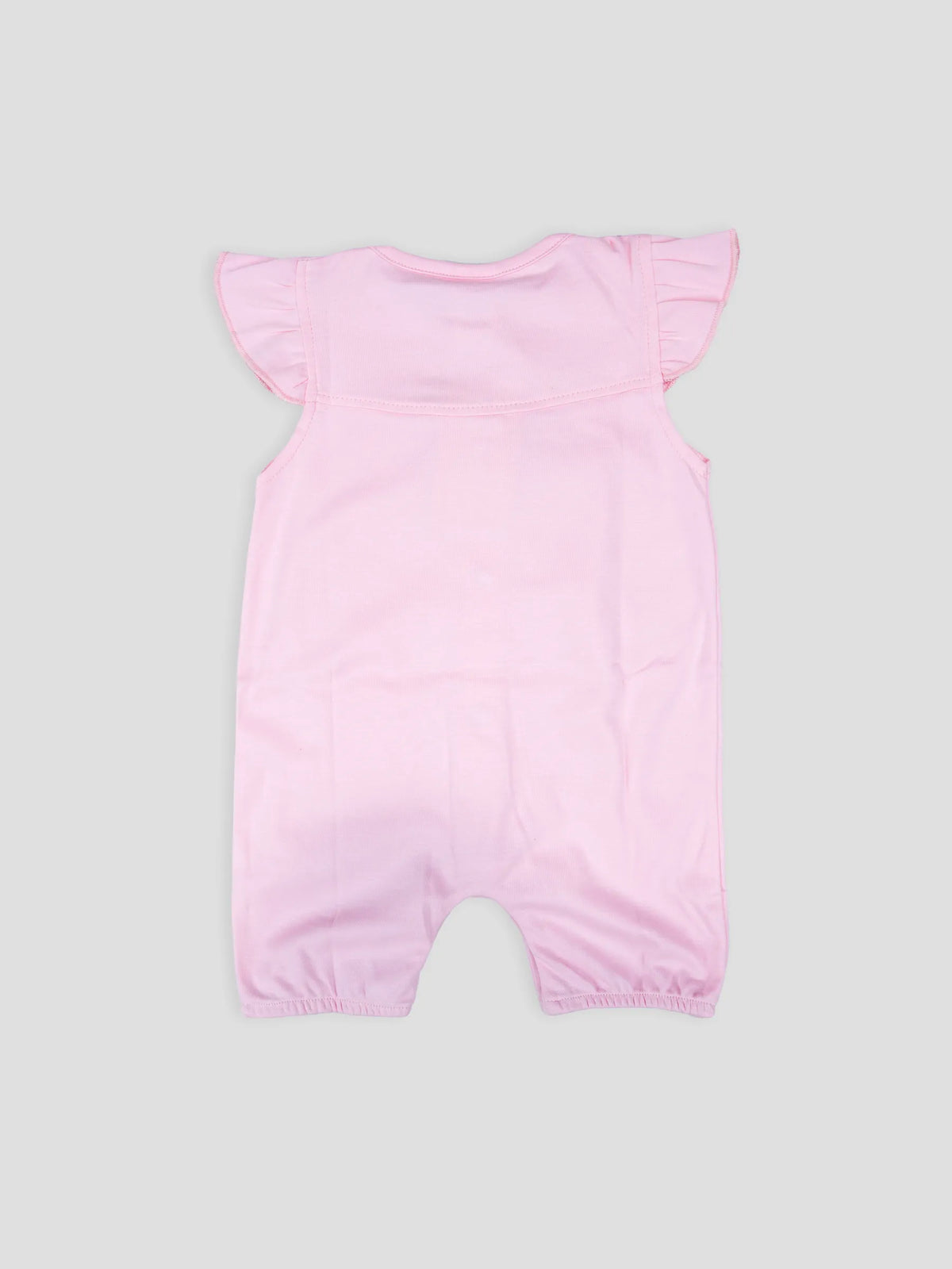 Hap & Hope  Cotton Flutter Sleeve Button Front Romper For Baby Girls