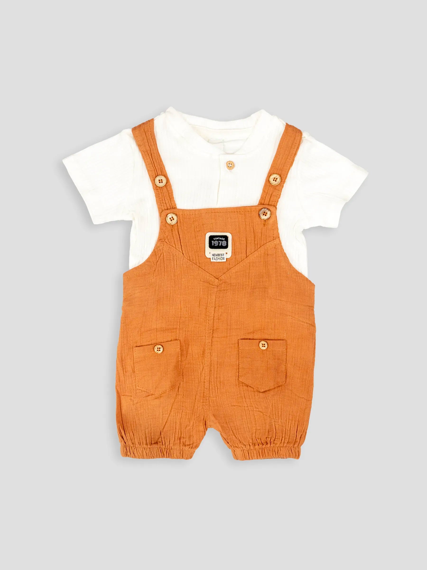 Hap & Hope  Cotton Half Sleeve Chinese Neck Baba  Suit For Baby Boys