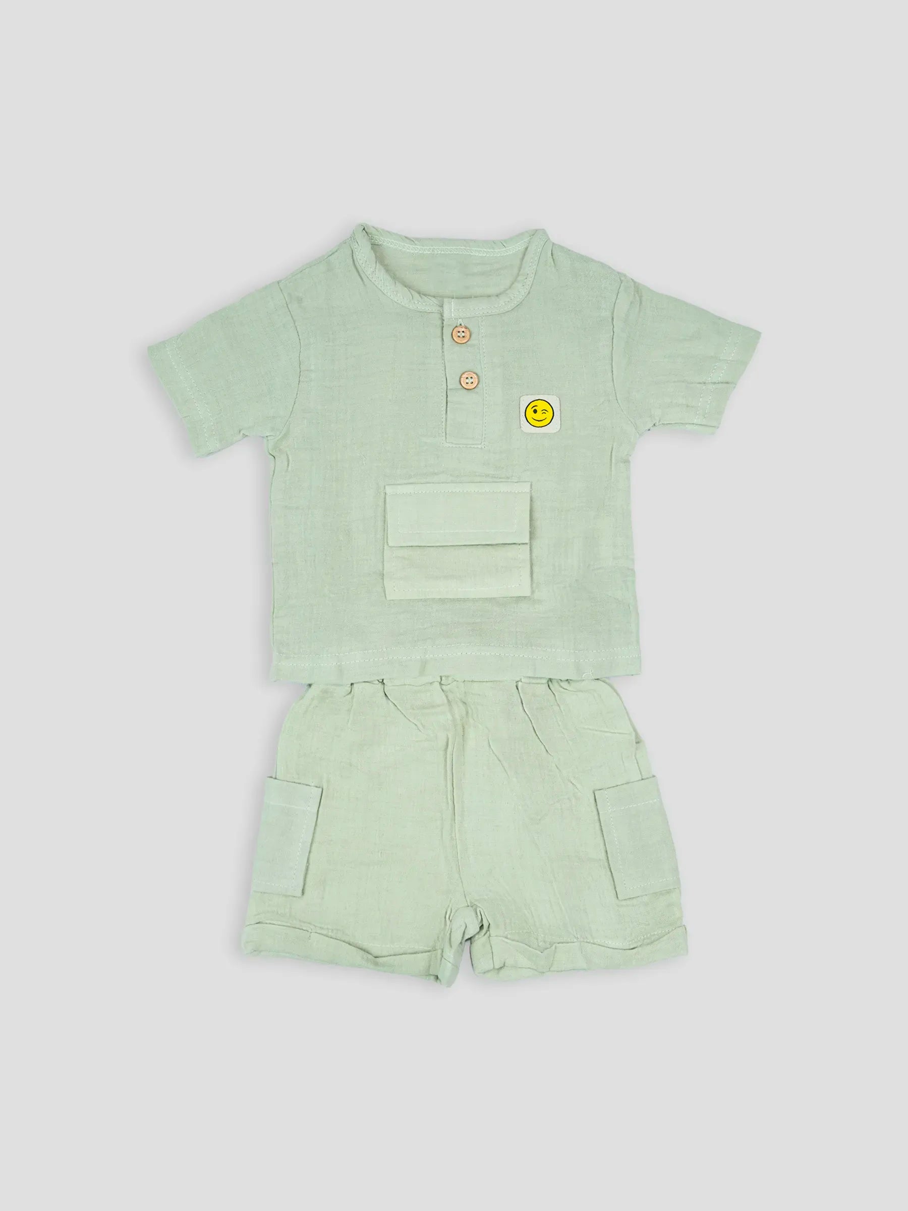 Hap & Hope  Cotton Half Sleeve Round Neck T-Shirt & Shorts For Baby Boys