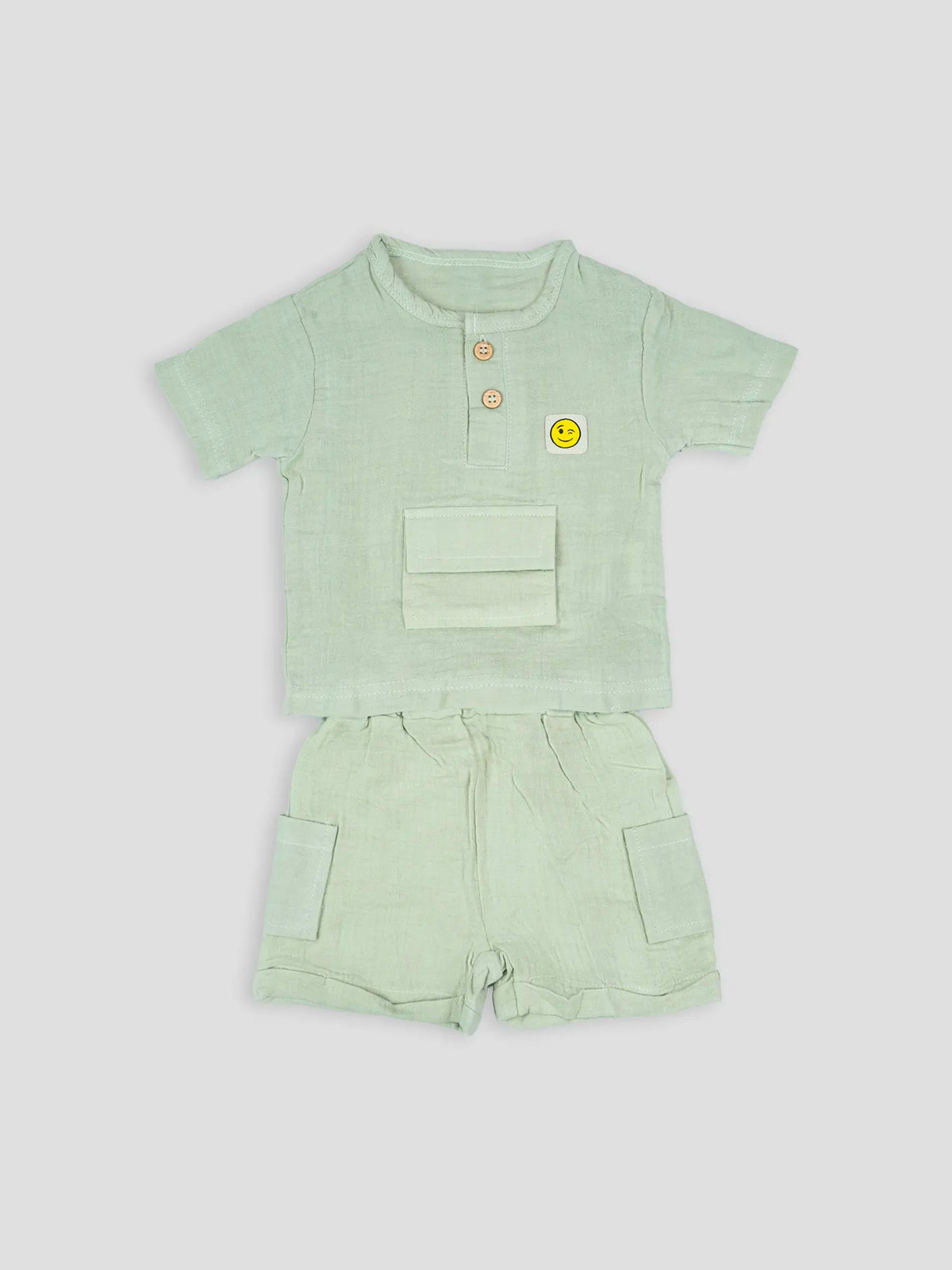 Hap & Hope  Cotton Half Sleeve Round Neck T-Shirt & Shorts For Baby Boys