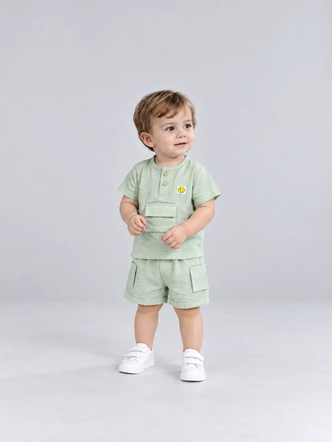 Hap & Hope  Cotton Half Sleeve Round Neck T-Shirt & Shorts For Baby Boys