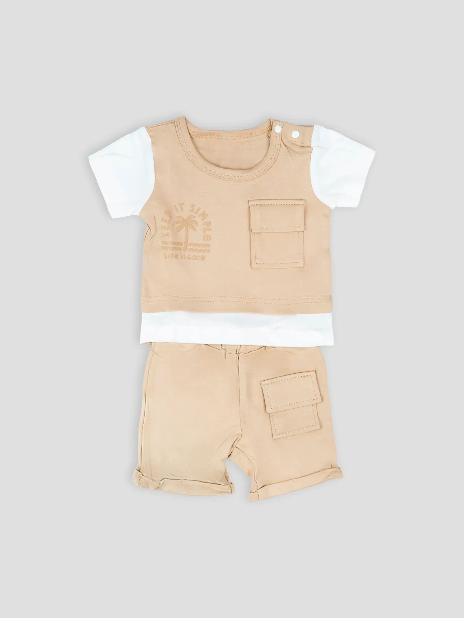 Hap & Hope Cotton Half Sleeve Round Neck T-Shirt & Shorts Set For Baby Boys