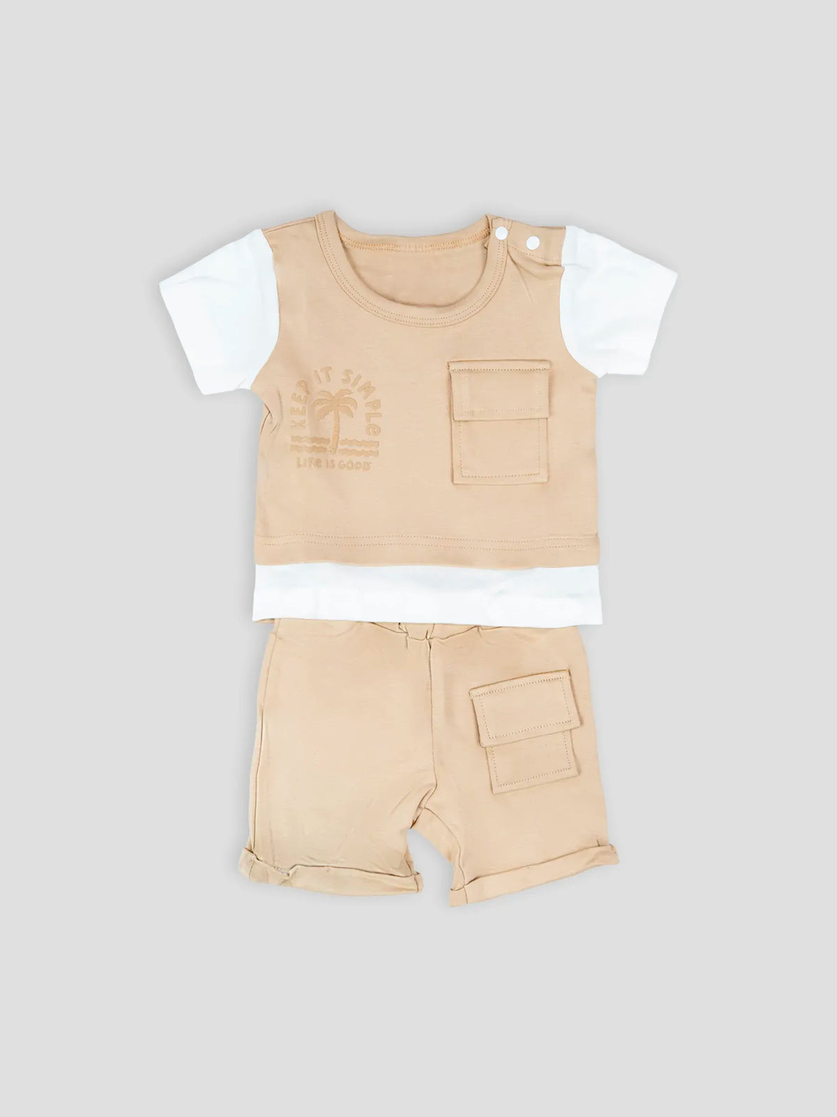Hap & Hope Cotton Half Sleeve Round Neck T-Shirt & Shorts Set For Baby Boys