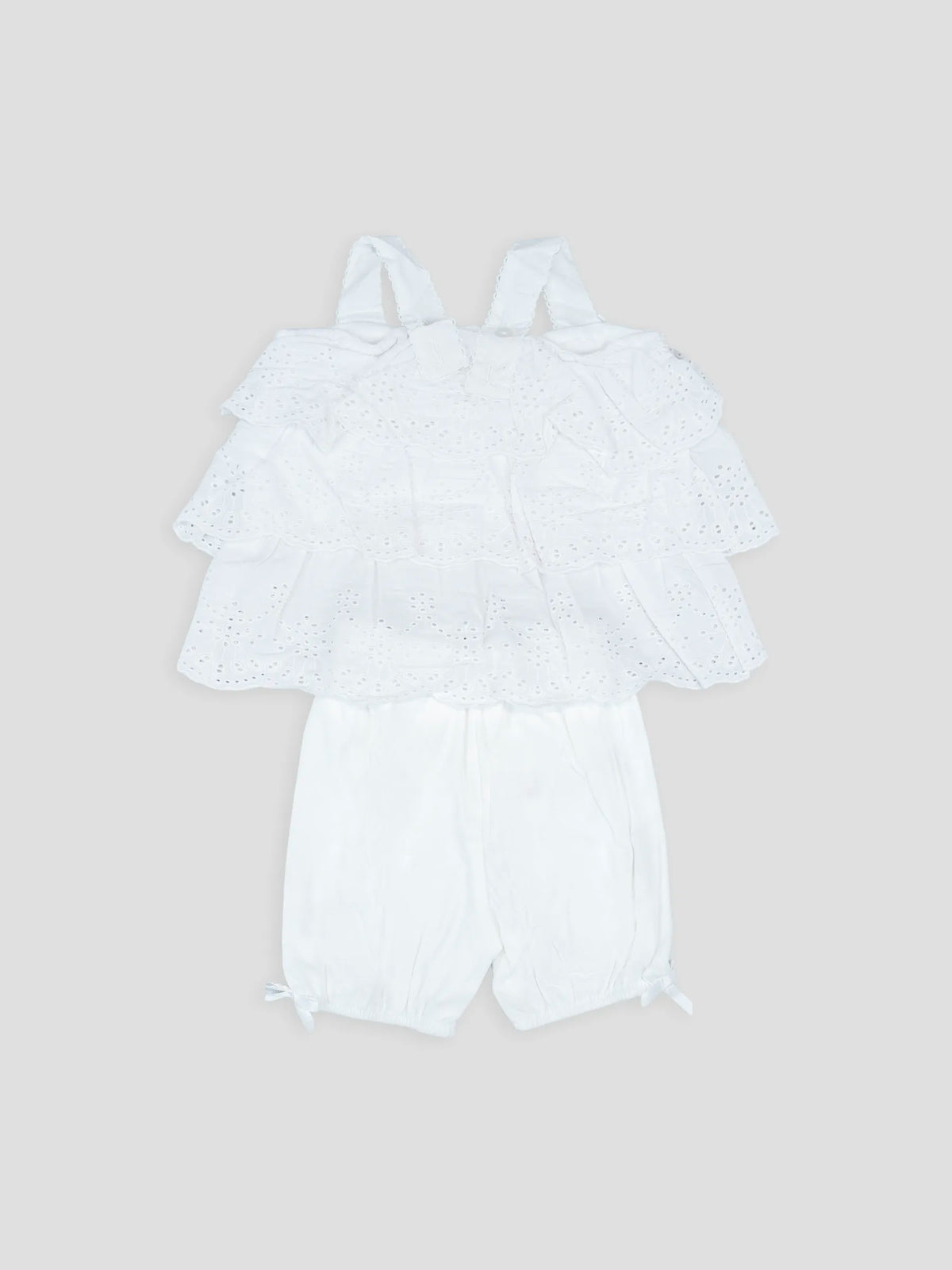 Hap & Hope  Cotton Layered Top & Shorts For Baby Girls