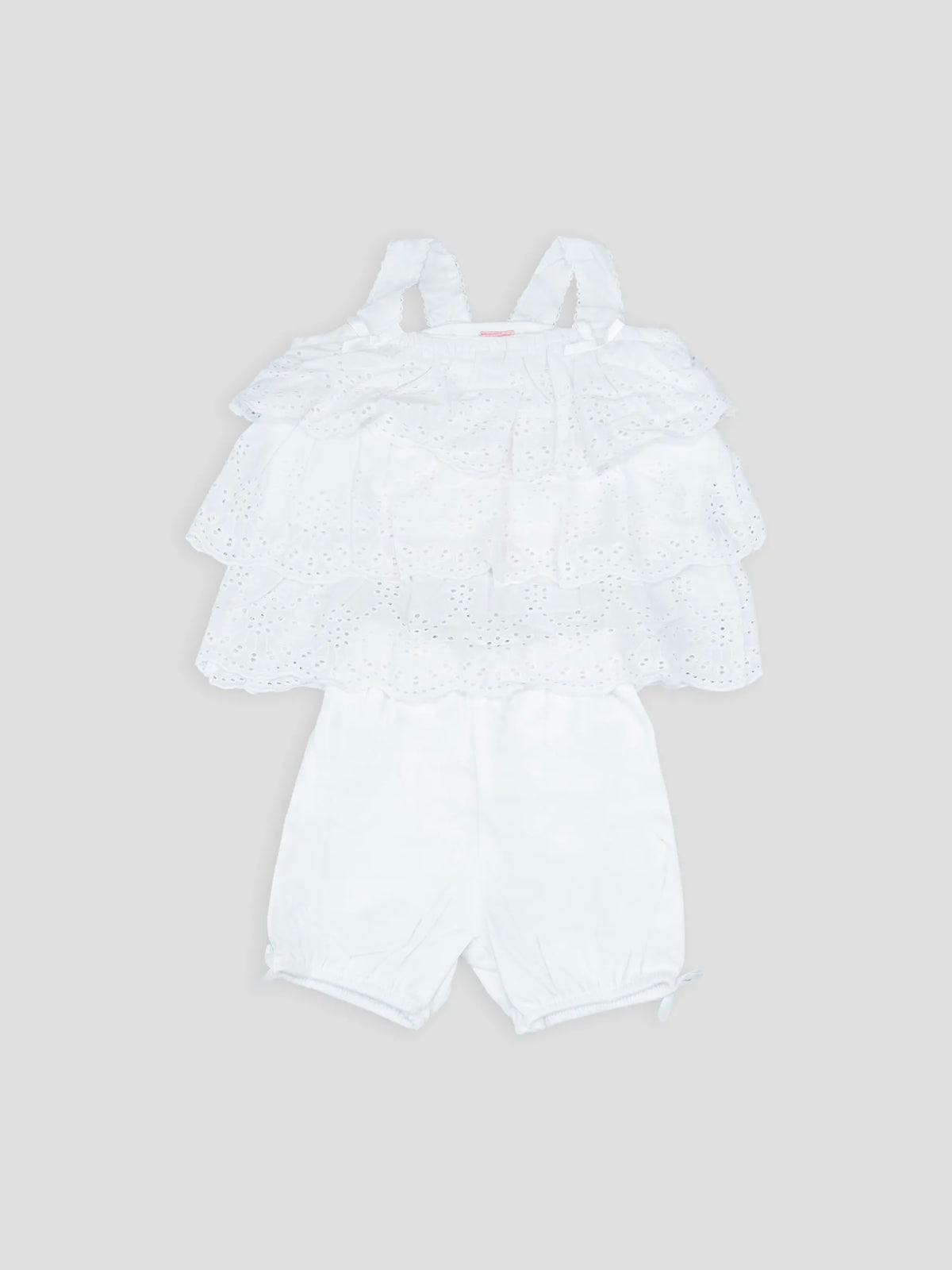 Hap & Hope  Cotton Layered Top & Shorts For Baby Girls