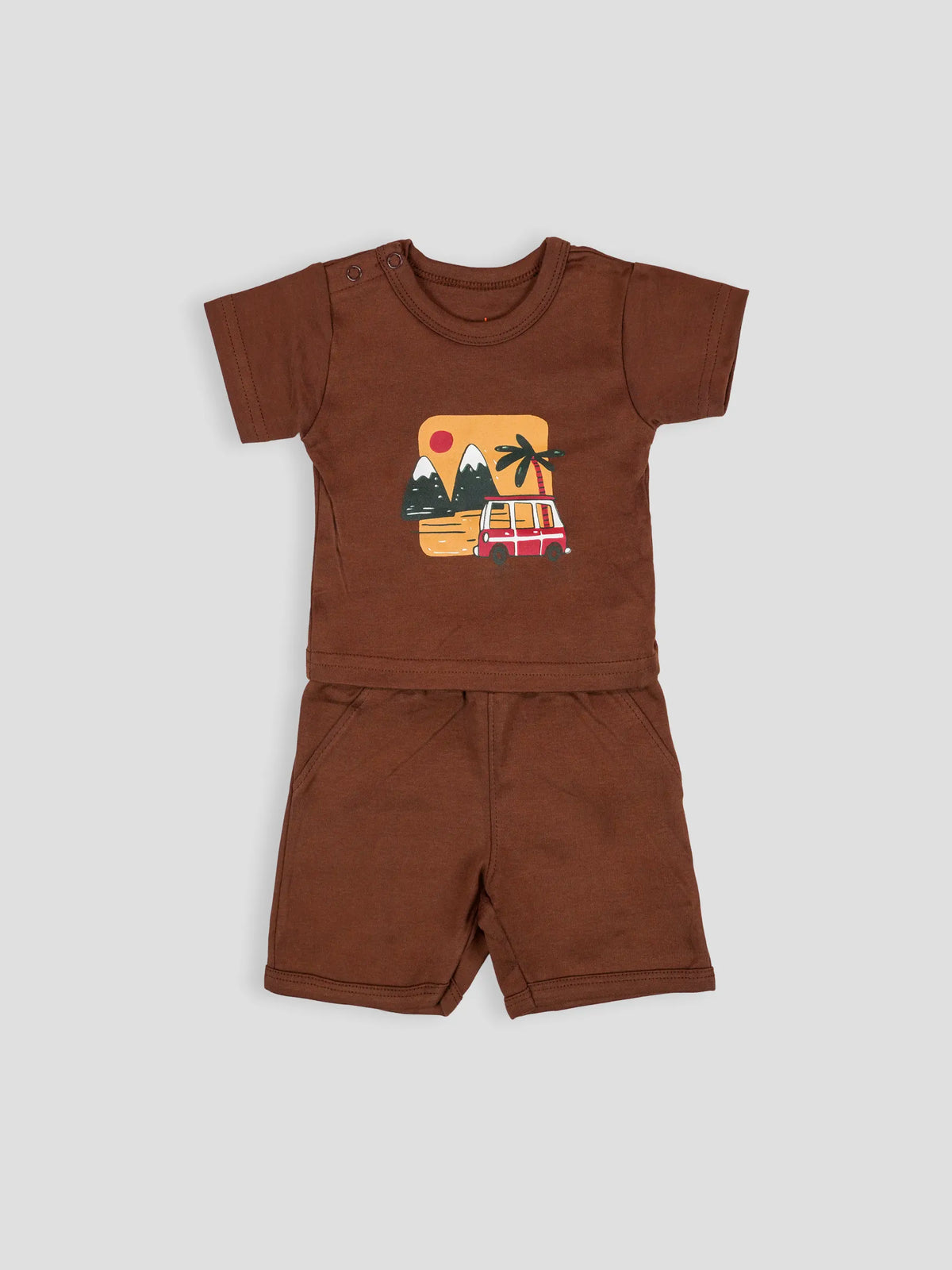 Hap & Hope Cotton Printed Half Sleeve T-Shirt & Shorts For Baby Boys
