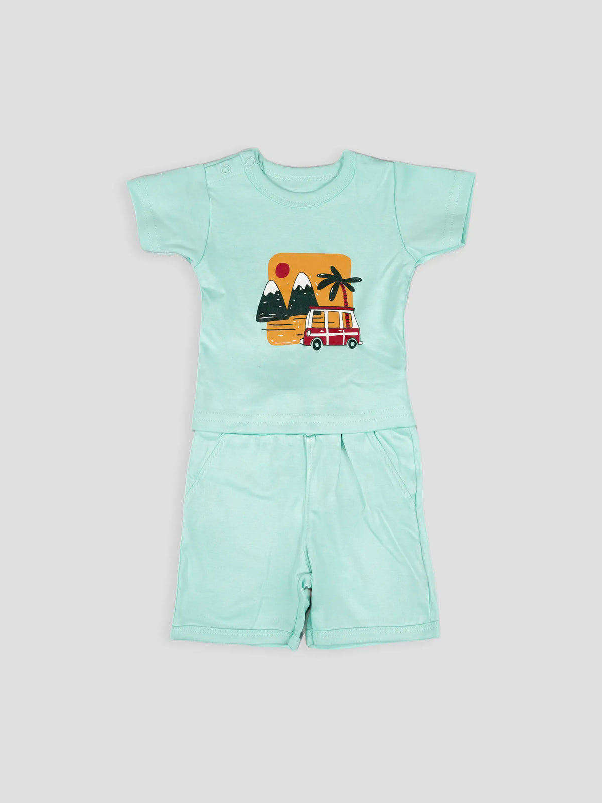 Hap & Hope Cotton Printed Half Sleeve T-Shirt & Shorts For Baby Boys