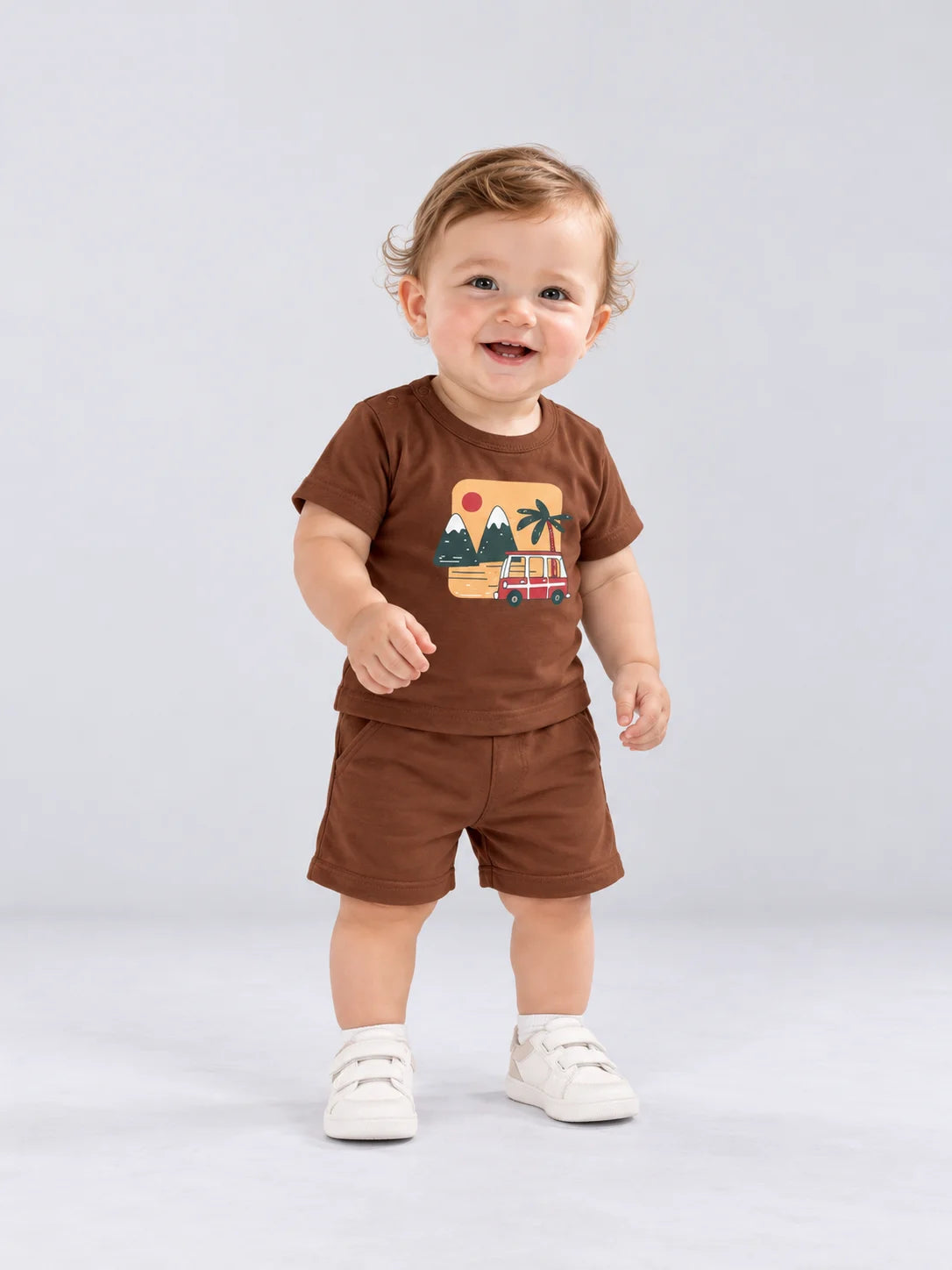 Hap & Hope Cotton Printed Half Sleeve T-Shirt & Shorts For Baby Boys