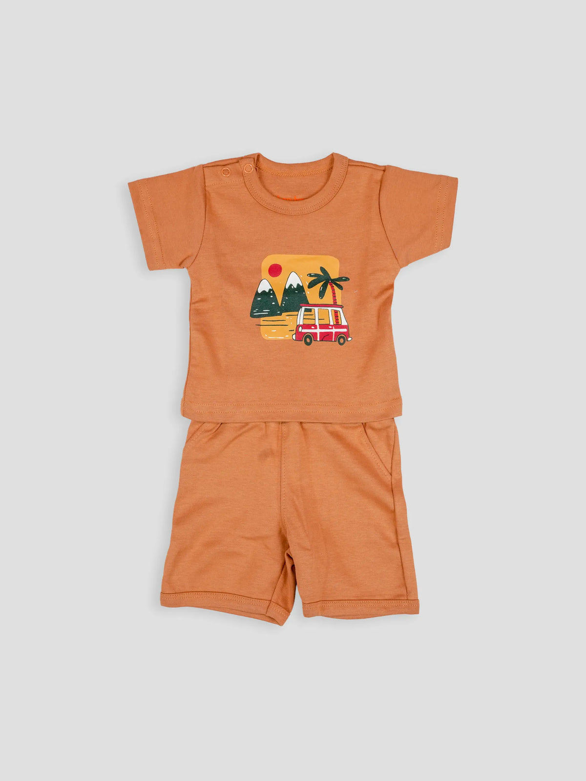 Hap & Hope Cotton Printed Half Sleeve T-Shirt & Shorts For Baby Boys
