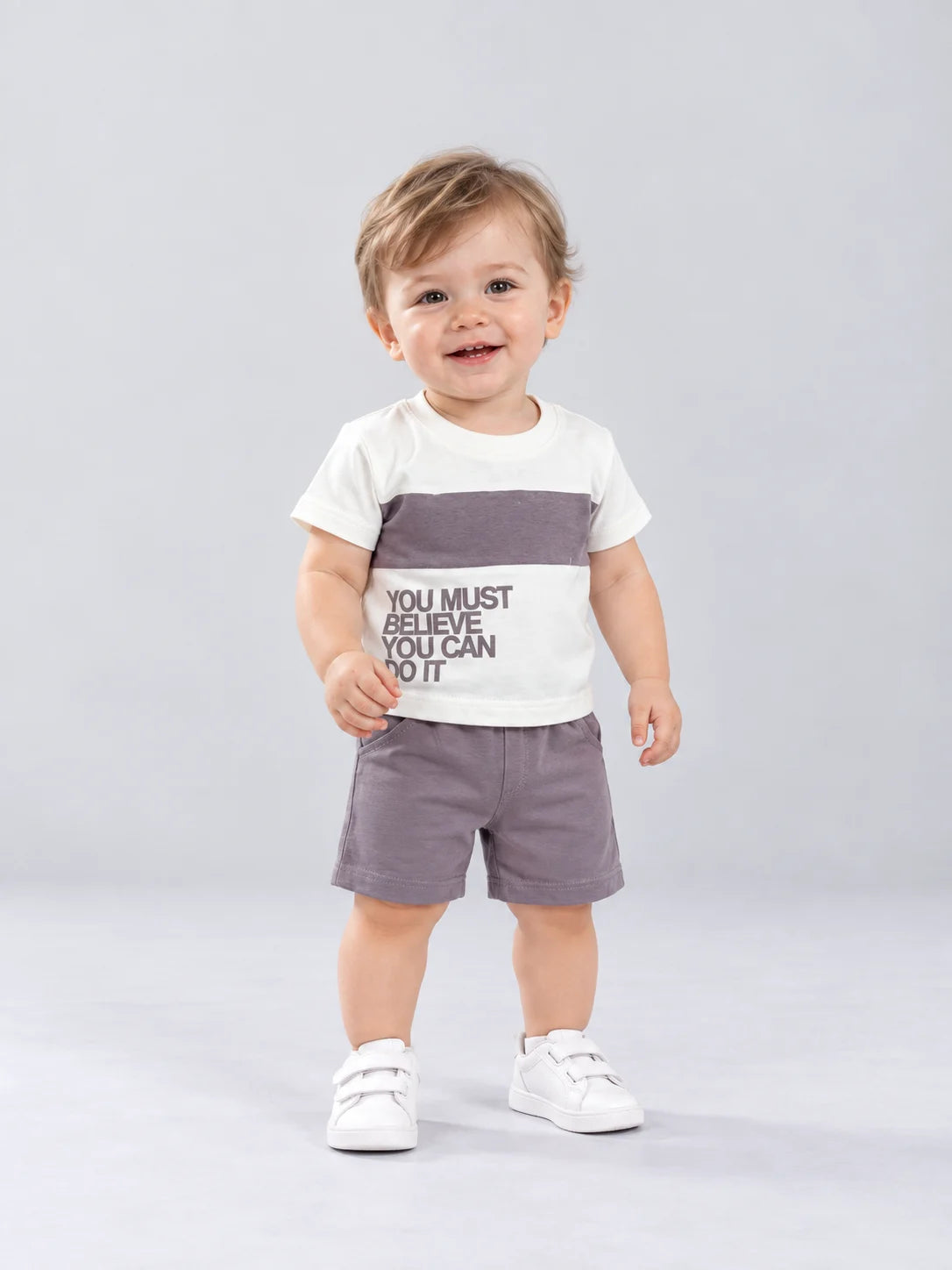 Hap & Hope  Cotton Printed T-Shirt & Shorts For Baby Boys