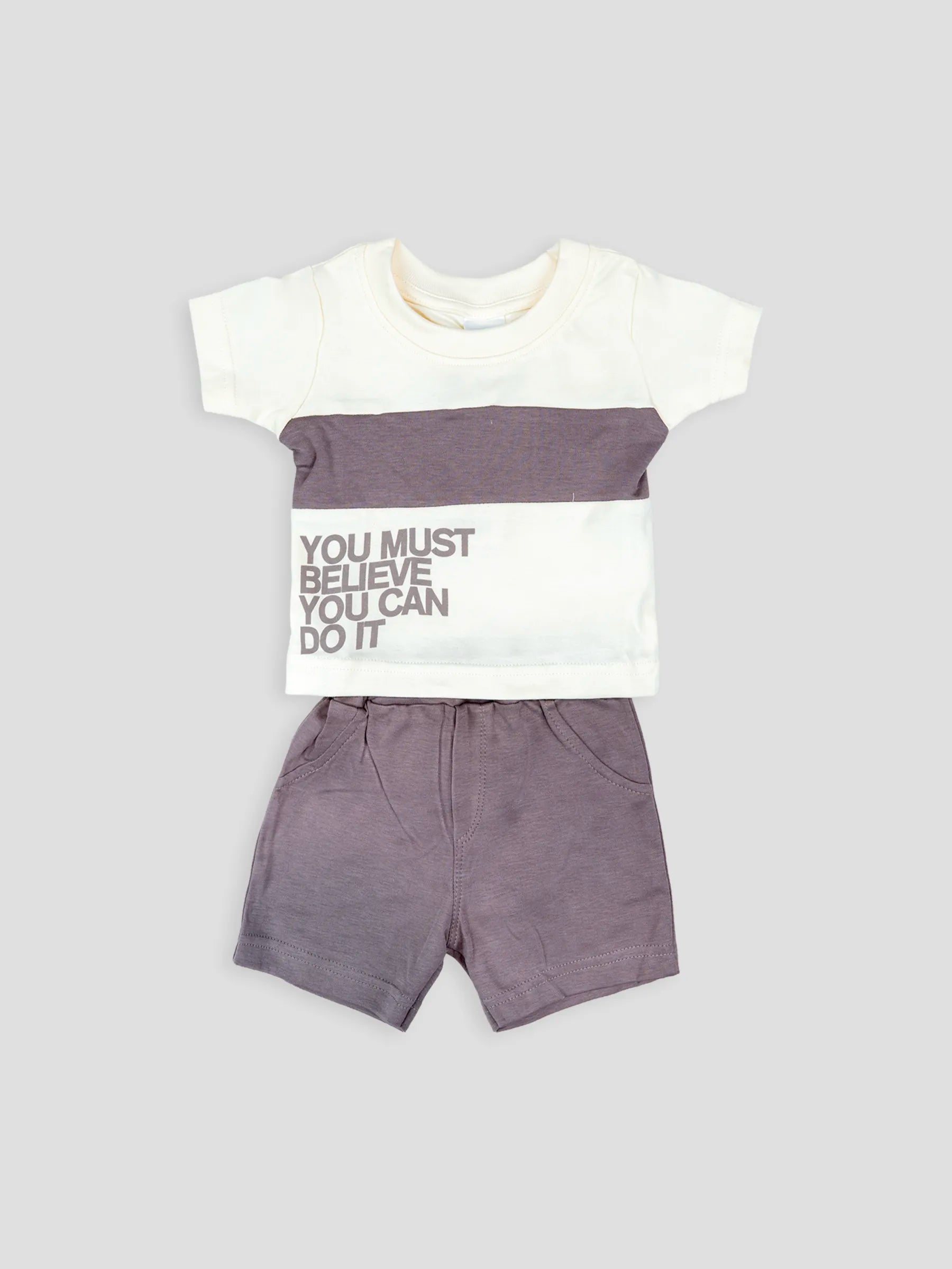 Hap & Hope  Cotton Printed T-Shirt & Shorts For Baby Boys