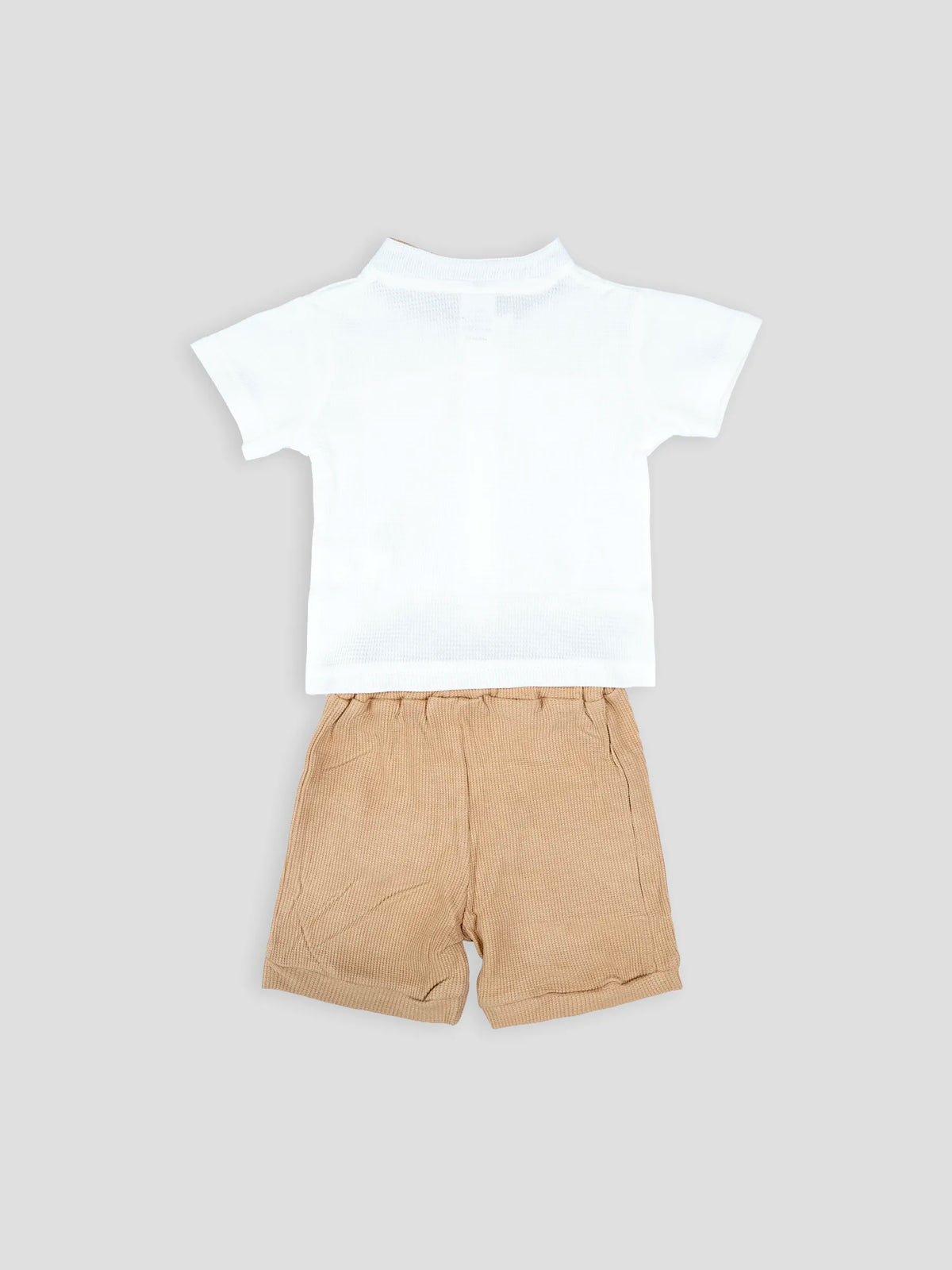 Hap & Hope  Cotton Shirt & Shorts Set with Half Sleeve Chinese Neck For Baby Boys