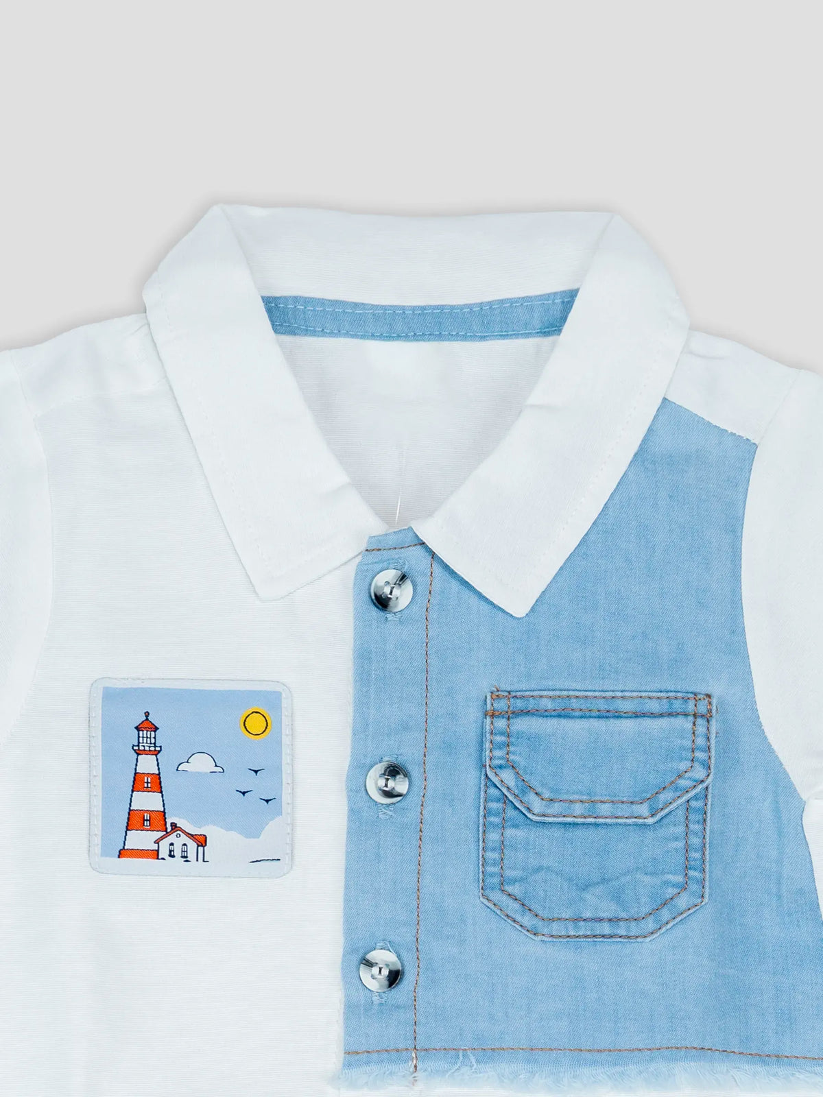 Hap & Hope  Cotton Shirt & Shorts  with Half Sleeve Collar Neck For Baby Boys