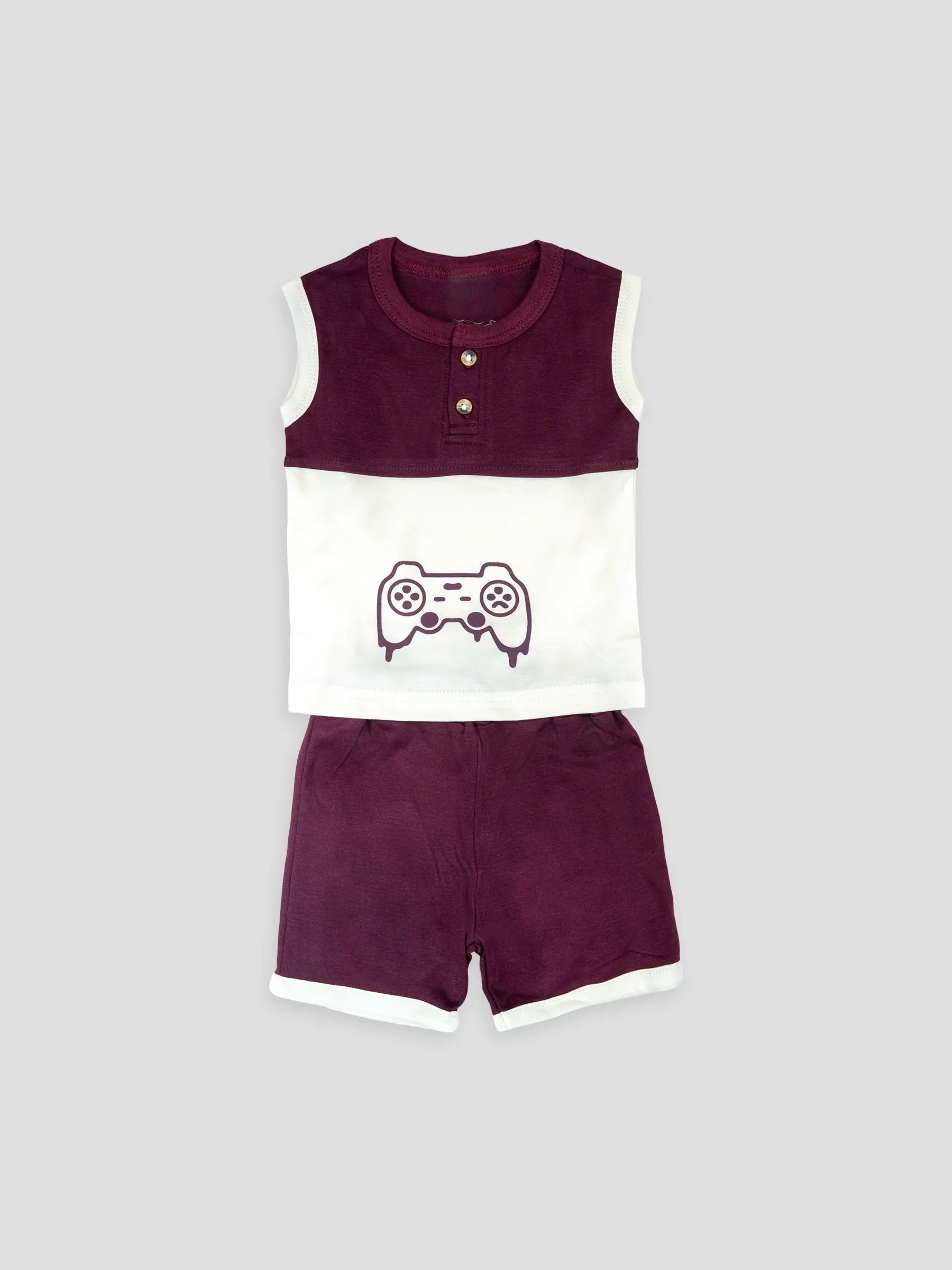 Hap & Hope Cotton Sleeveless  Print T-Shirt & Shorts For Baby Boys