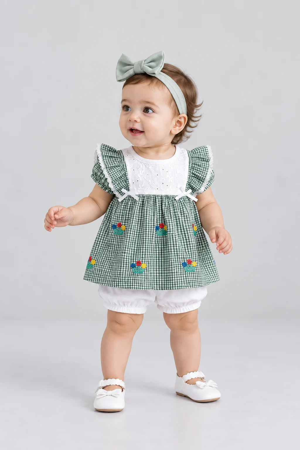 Hap & Hope Cotton Sleeveless Top & Shorts For Baby Girls