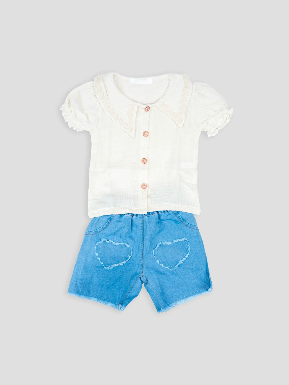 Hap & Hope  Cotton Top & Shorts For Baby Girls