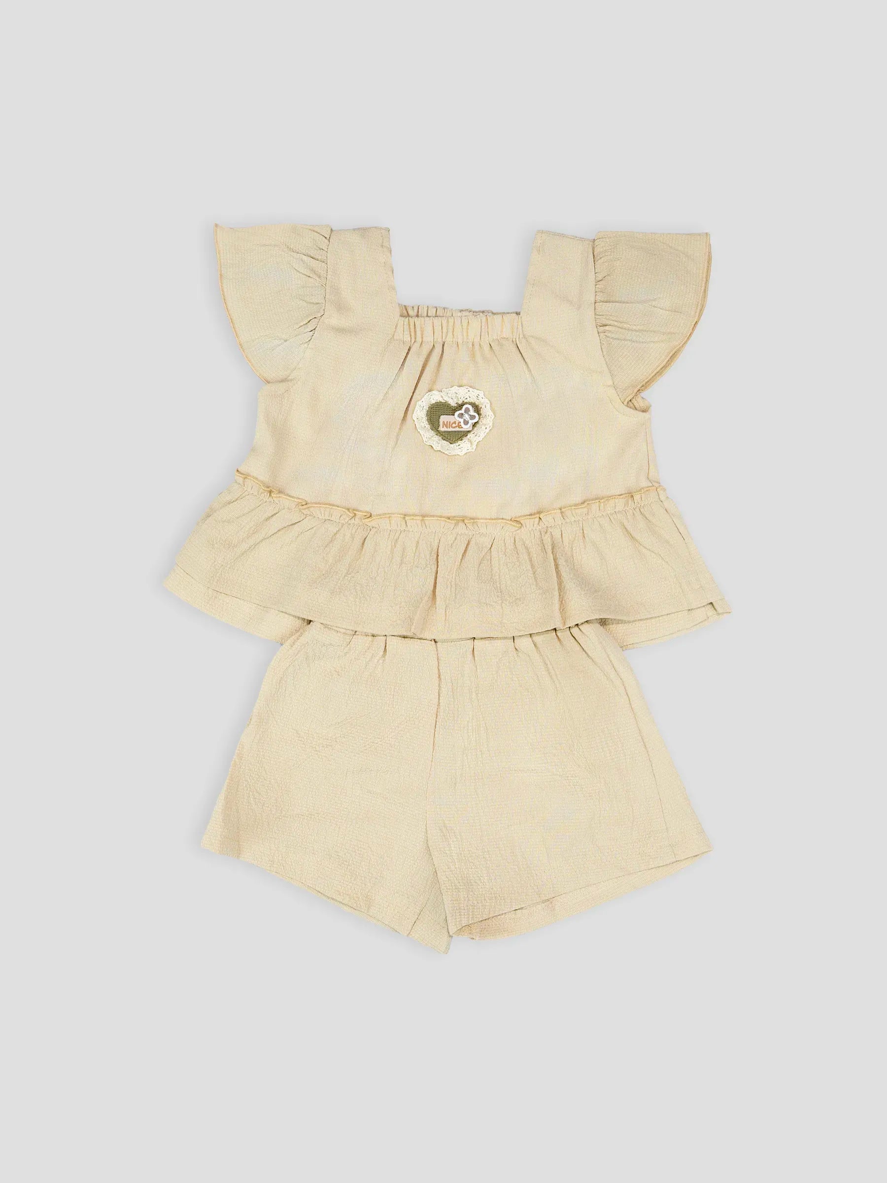 Hap & Hope Cotton Top & Shorts For Baby Girls