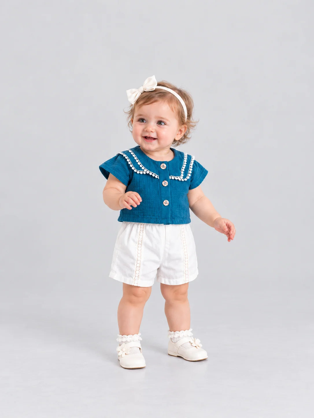 Hap & Hope Cotton Top & Shorts For Baby Girls