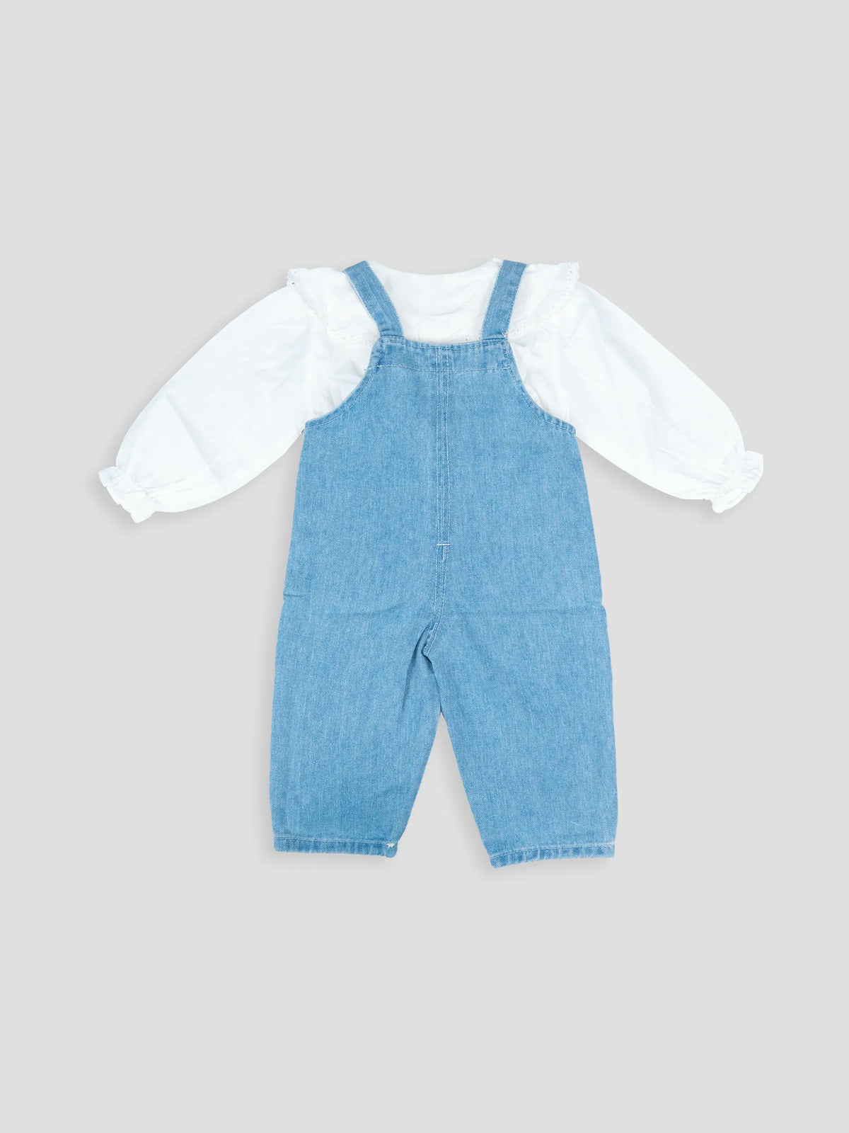 Hap & Hope  Denim  Baba Suit with Full Sleeve Top For Girls