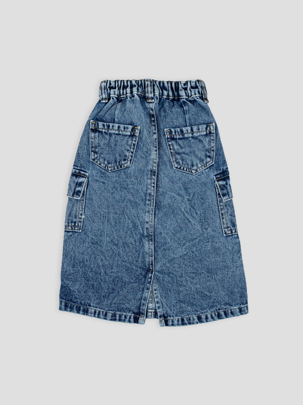 Hap & Hope  Denim Cargo Skirt with Pocket Detailing  For Girls