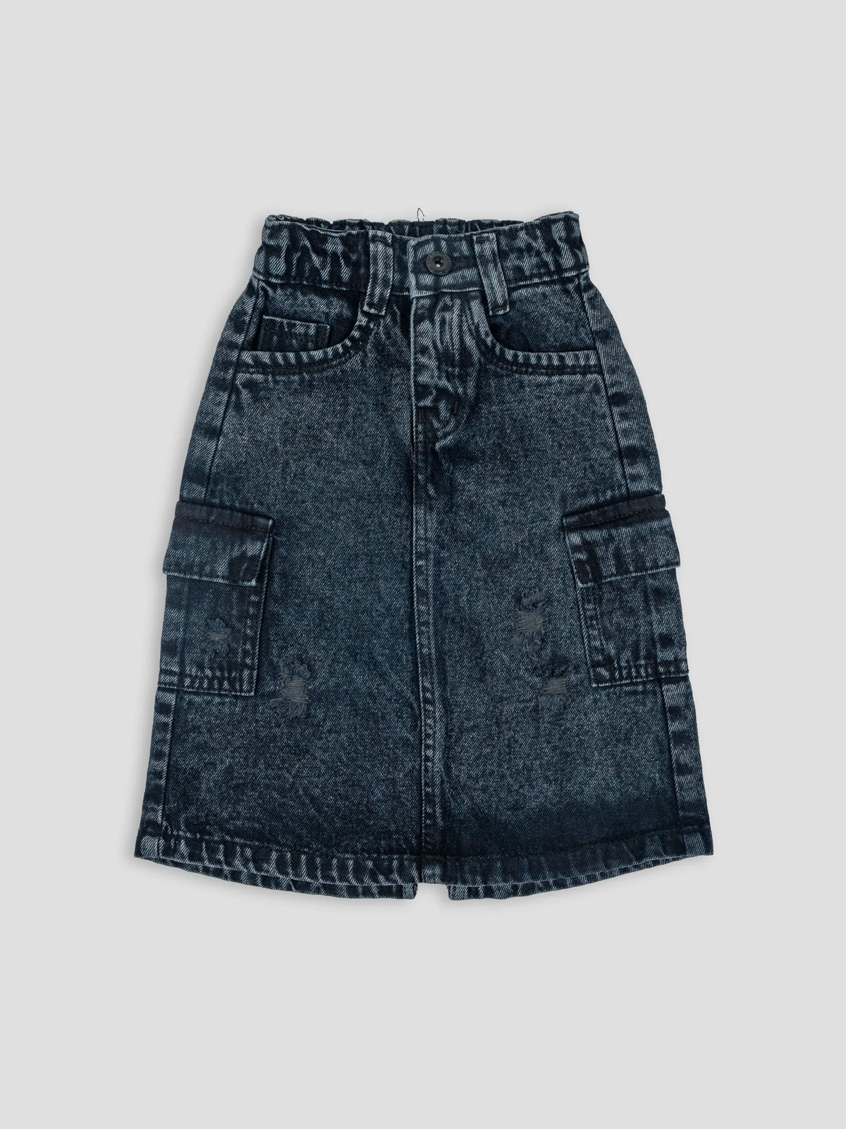 Hap & Hope  Denim Cargo Skirt with Pocket Detailing  For Girls