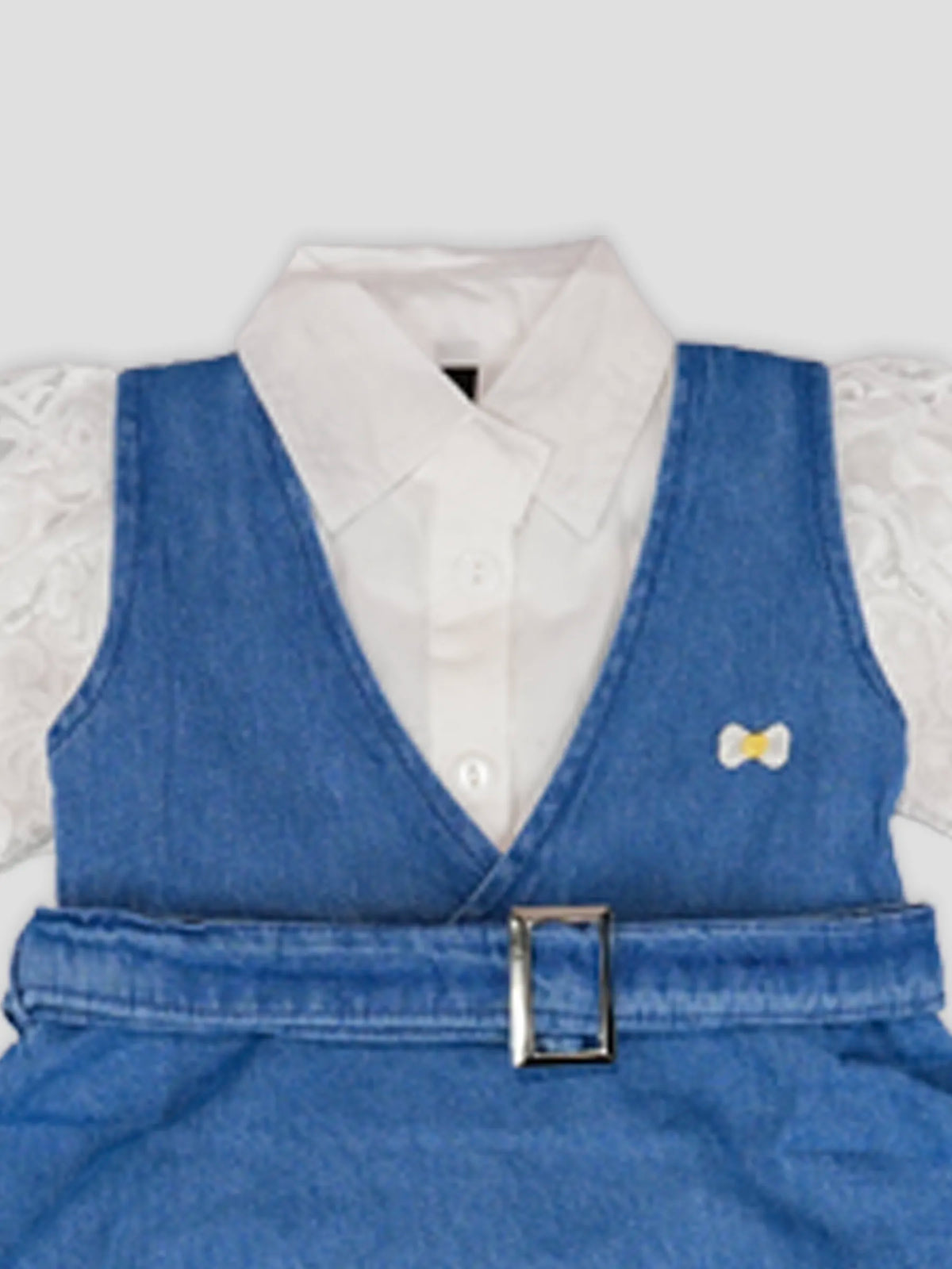Hap & Hope  Denim Shirt & Skirt Style Cord Set For Girls