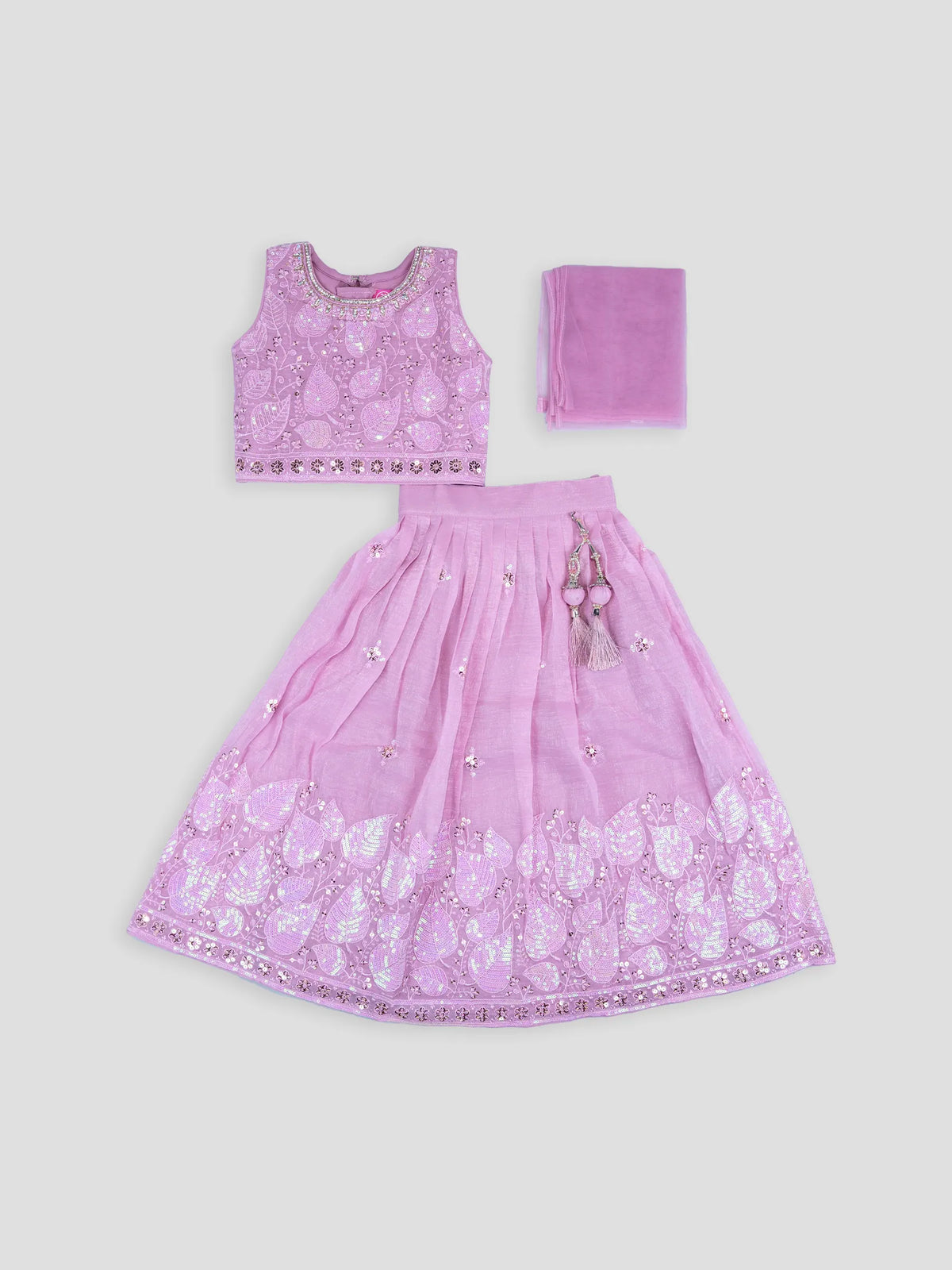 Hap & Hope  Designer Floral Embroidered  Choli Set with Dupatta For Girls