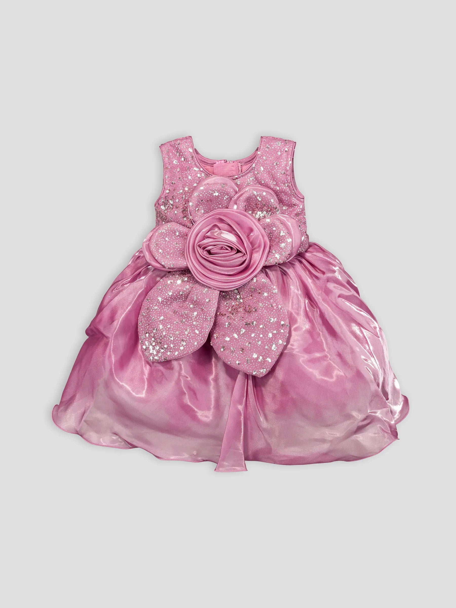 Hap & Hope  Elegant Floral Sequin Party Wear  Frock For Girls