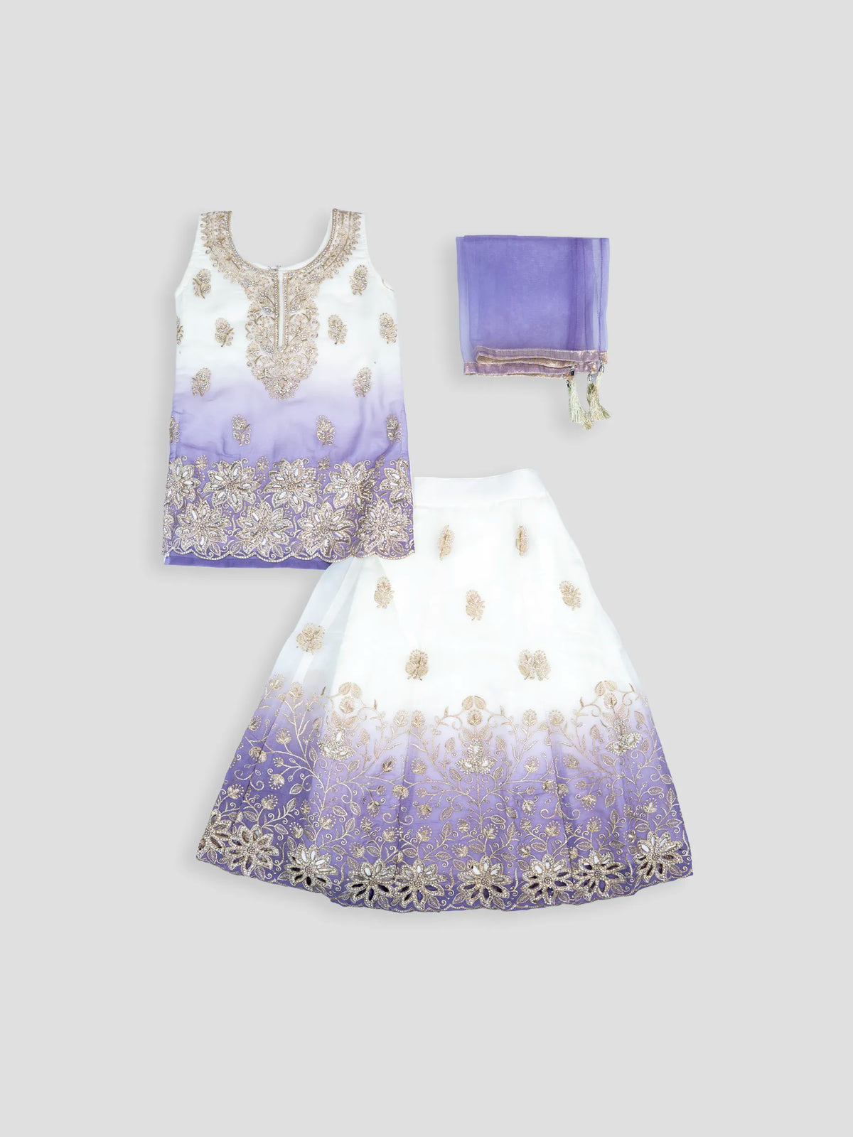 Hap & Hope  Embroidered Ethnic Wear Choli  Set with Dupatta For Girls