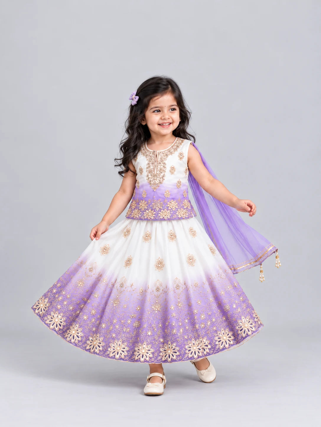 Hap & Hope  Embroidered Ethnic Wear Choli  Set with Dupatta For Girls