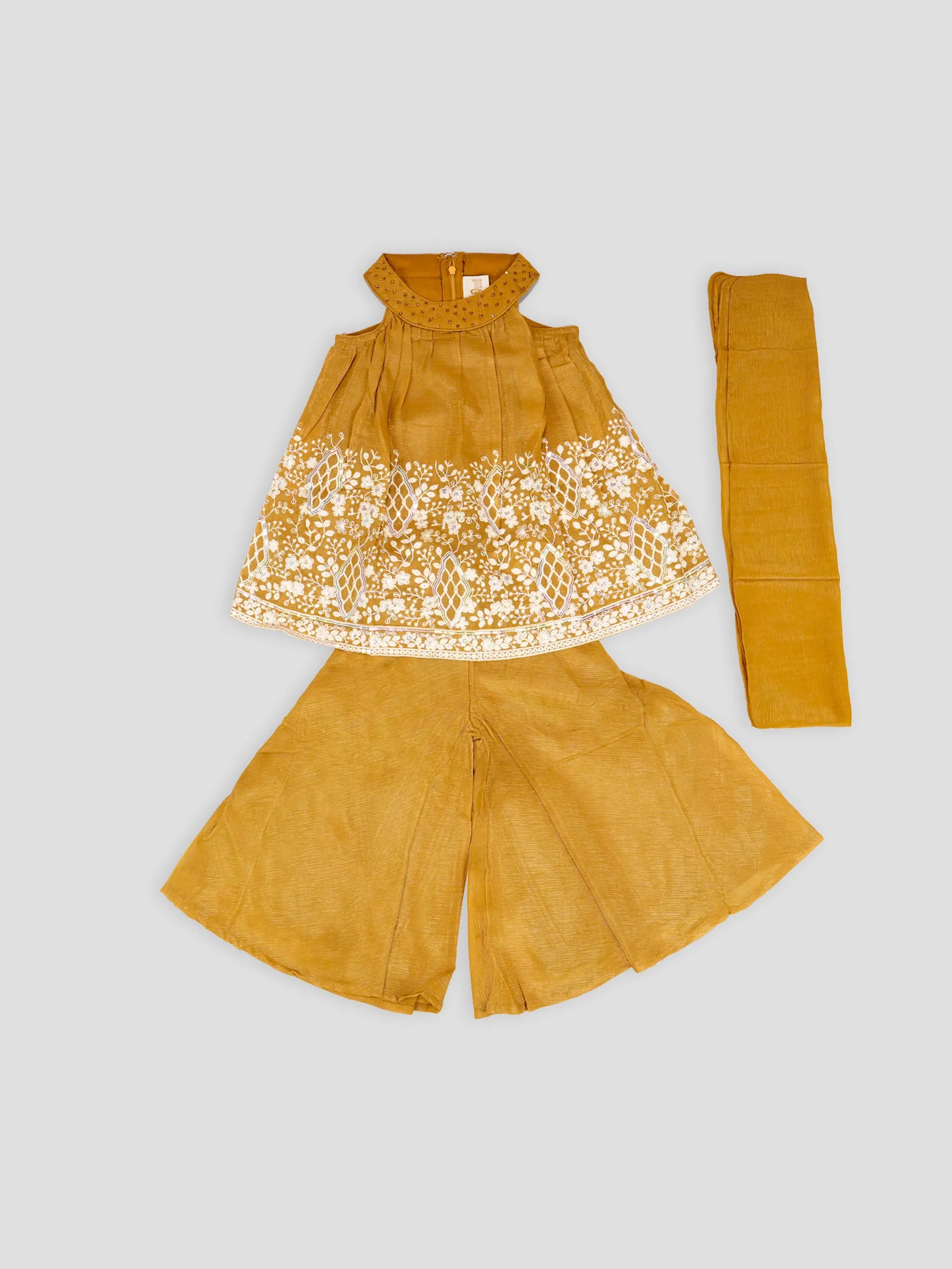 Hap & Hope  Embroidered Sharara Suit  with Dupatta For Girls