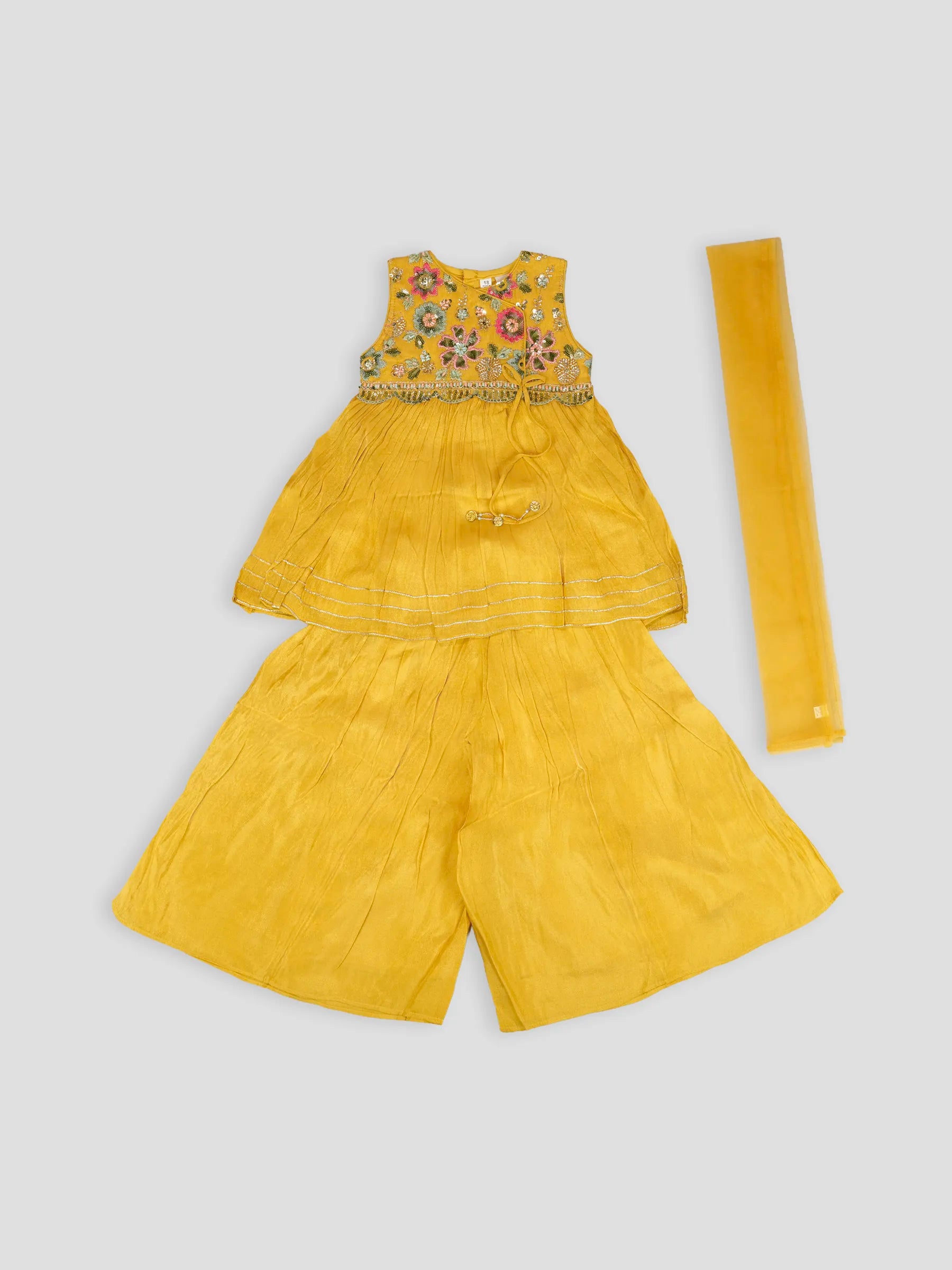 Hap & Hope Embroidered Sharara  with Dupatta  For Girls