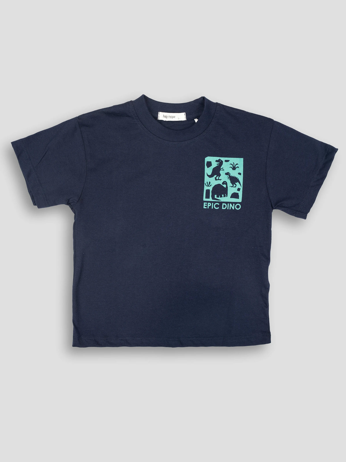 Hap&Hope Epic Dino Print Round Neck Half Sleeve T-Shirt for Boys