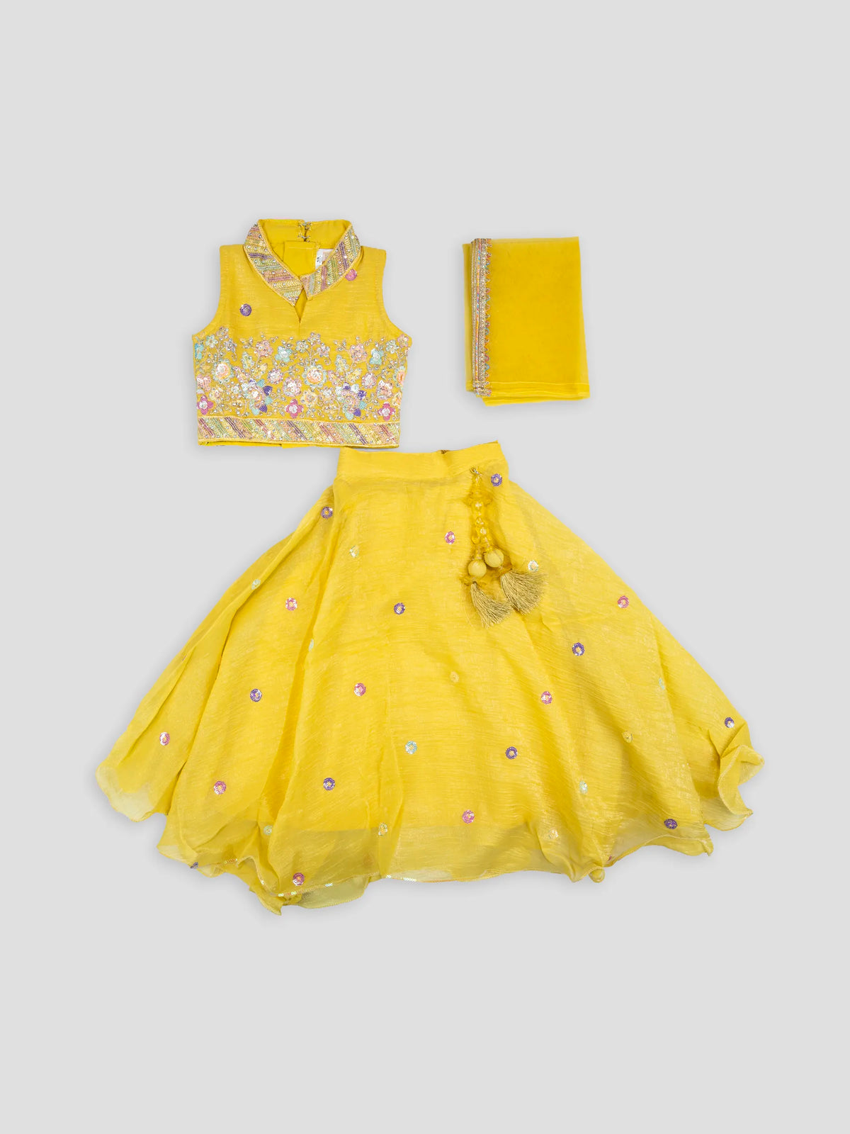 Hap & Hope  Ethnic Embroidered  Choli  Set With Dupatta For Girls