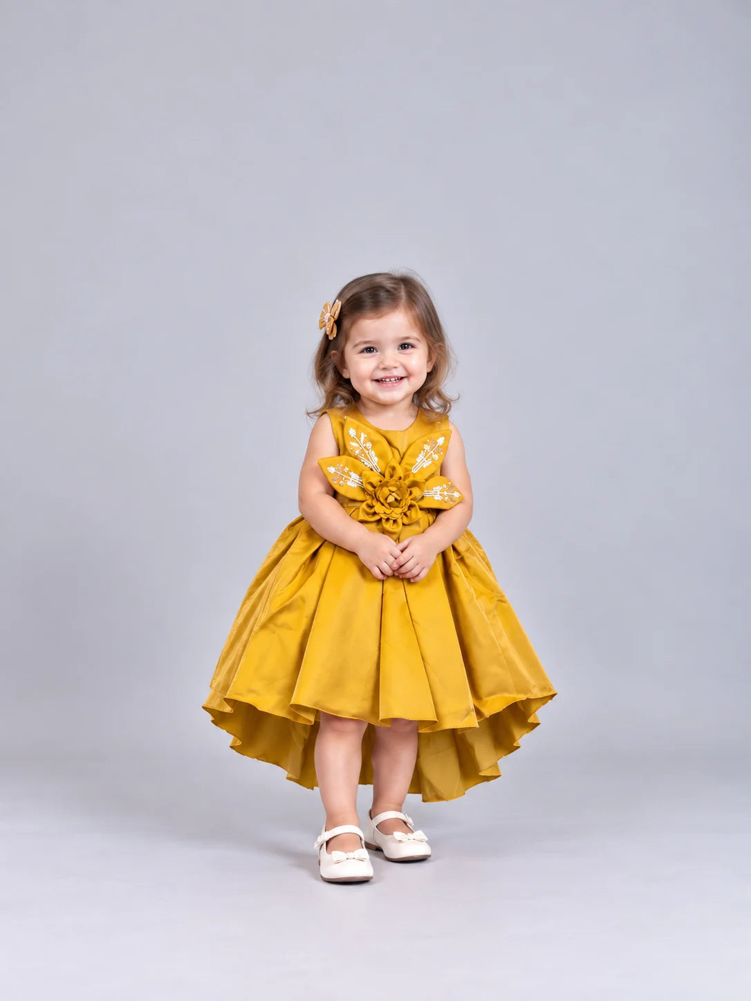 Hap & Hope  Floral Applique Party Wear Frock For Girls