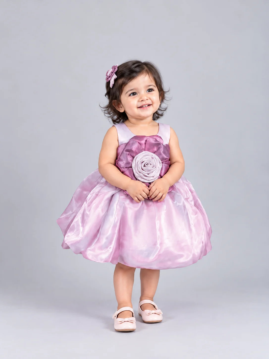 Hap & Hope  Floral Applique Party Wear Frock For Girls
