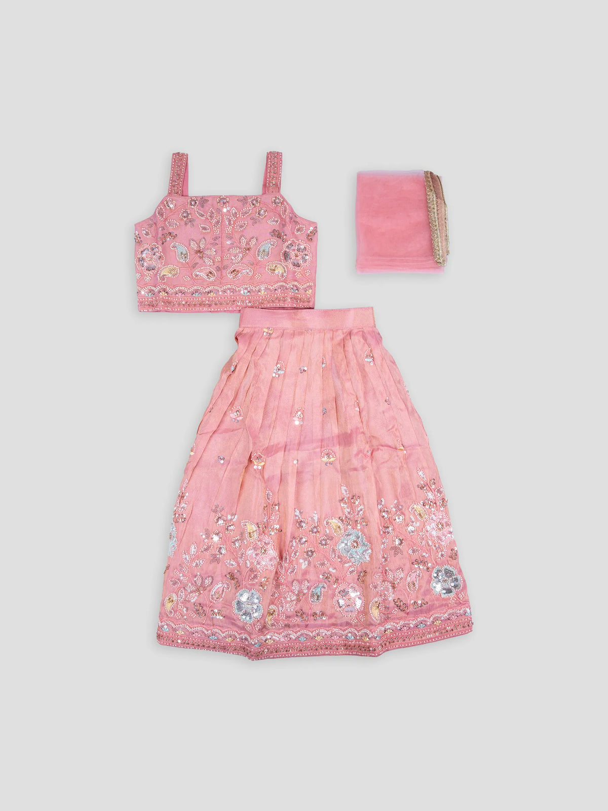 Hap & Hope  Floral Ethnic Party Wear  Choli with Dupatta For Girls