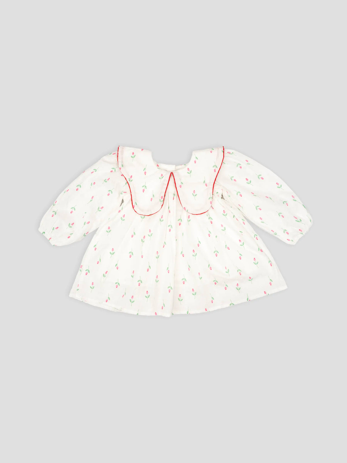 Hap & Hope Floral Print Collar Neck Cotton Frock For Girls
