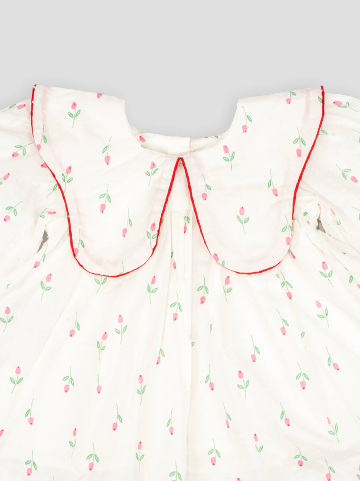 Hap & Hope Floral Print Collar Neck Cotton Frock For Girls