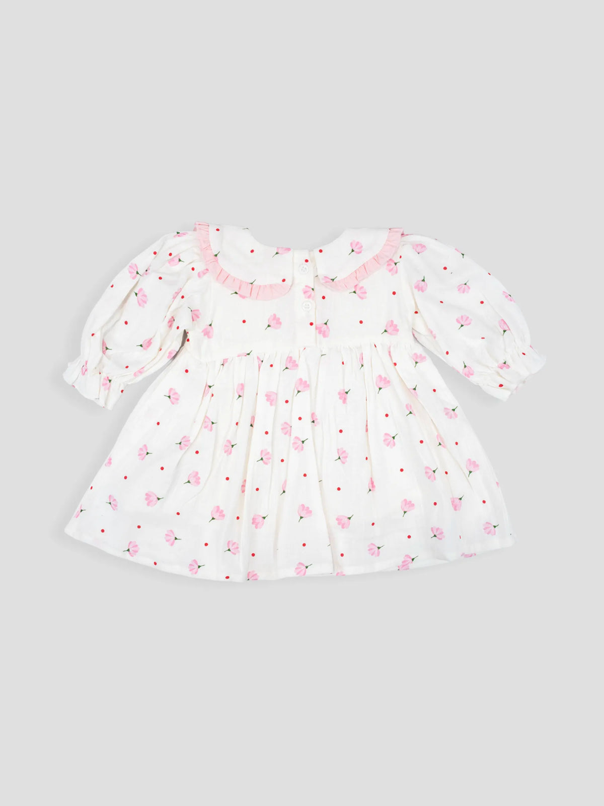 Hap & Hope  Floral Print Full Sleeve Casual Frock For Girls