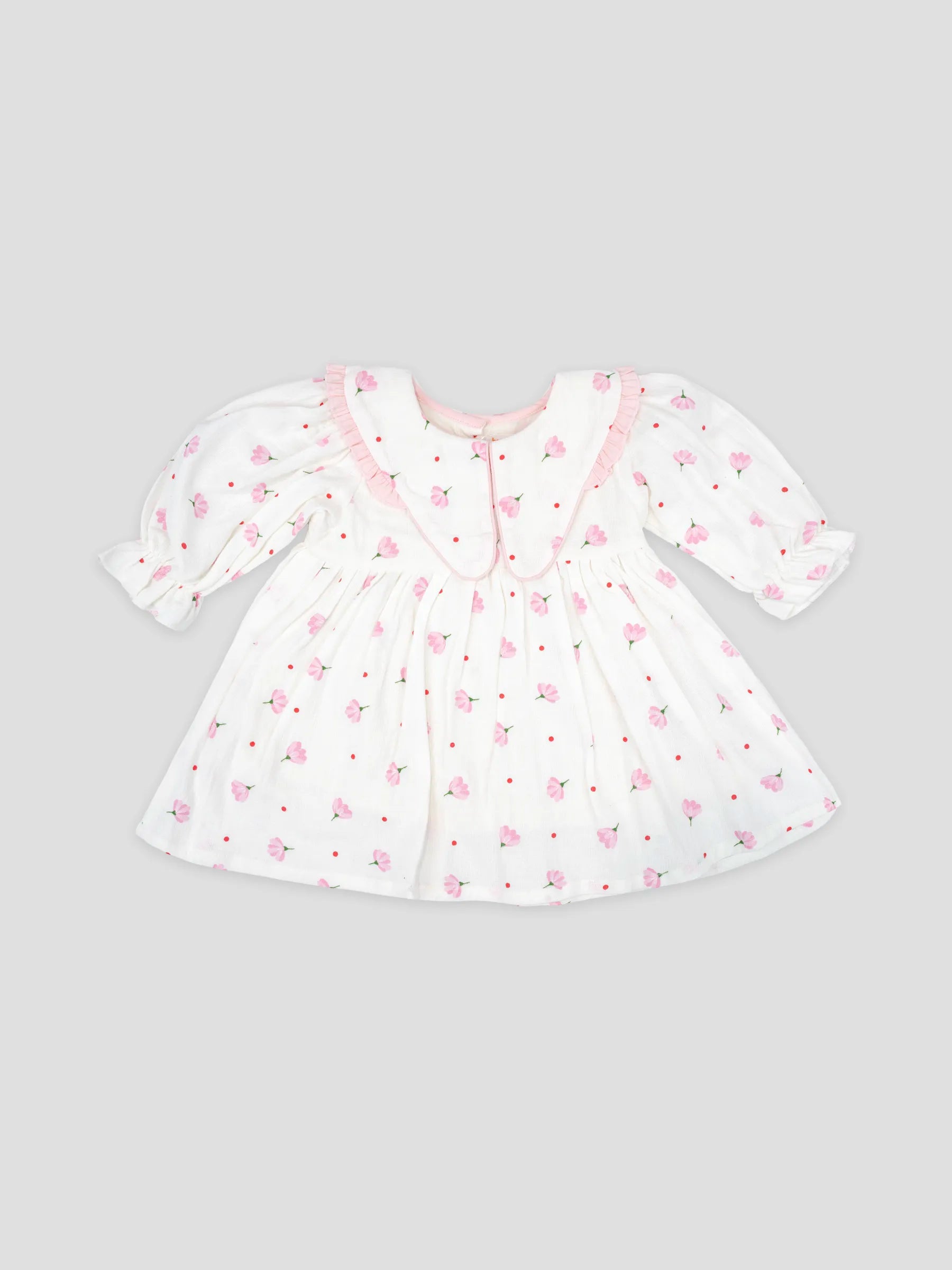 Hap & Hope  Floral Print Full Sleeve Casual Frock For Girls