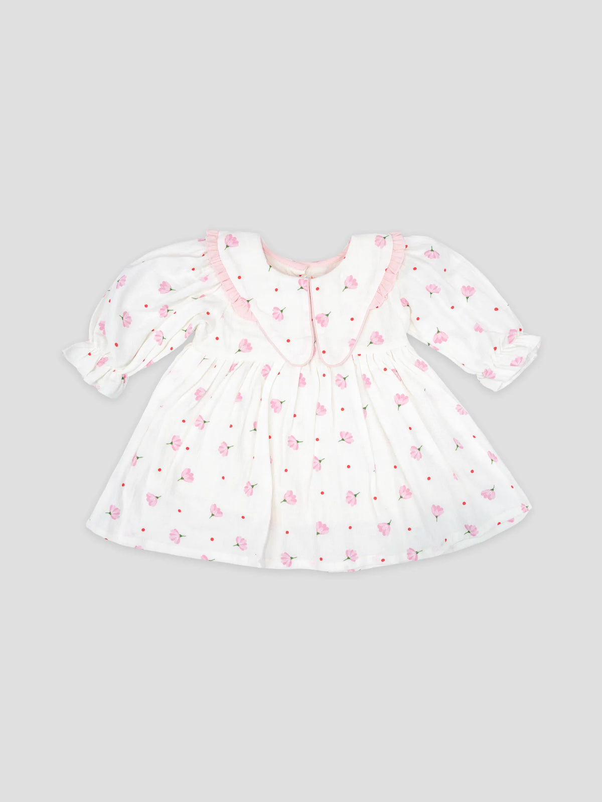 Hap & Hope  Floral Print Full Sleeve Casual Frock For Girls