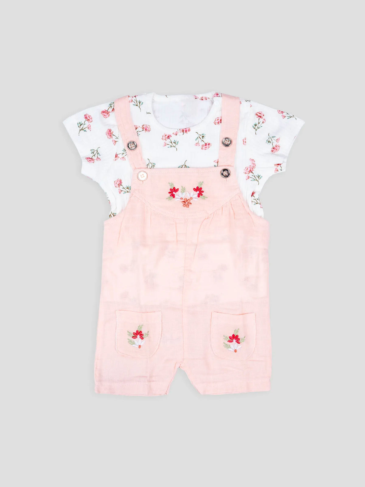 Hap & Hope  Floral Printed Cotton Baba Suit For Baby Girls