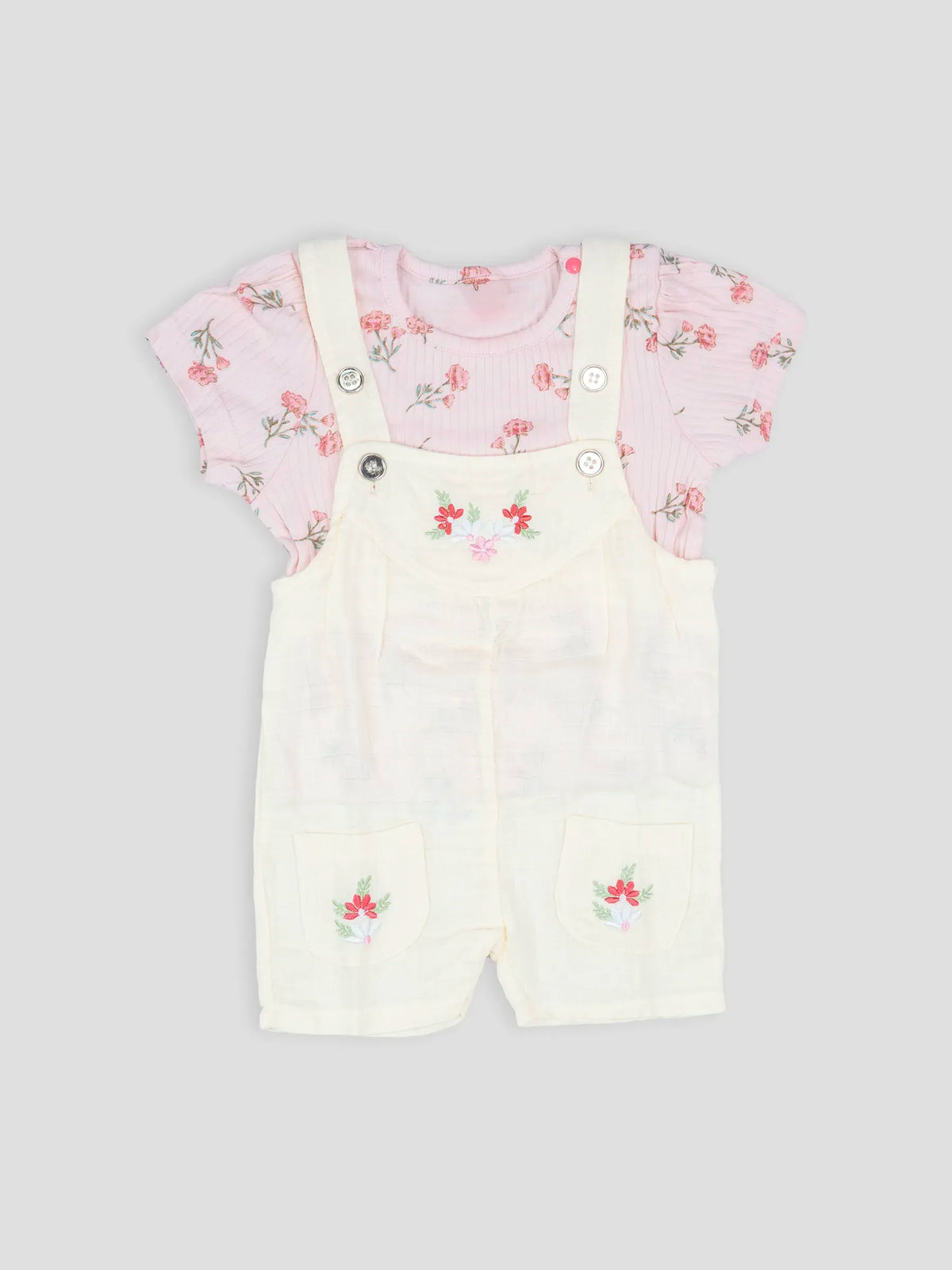 Hap & Hope  Floral Printed Cotton Baba Suit For Baby Girls